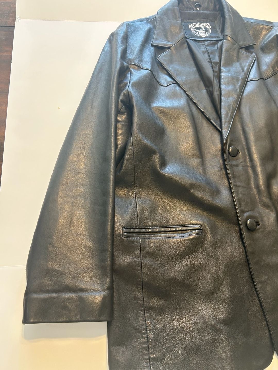 Espinozas Leather Blazer Size XL Black 4