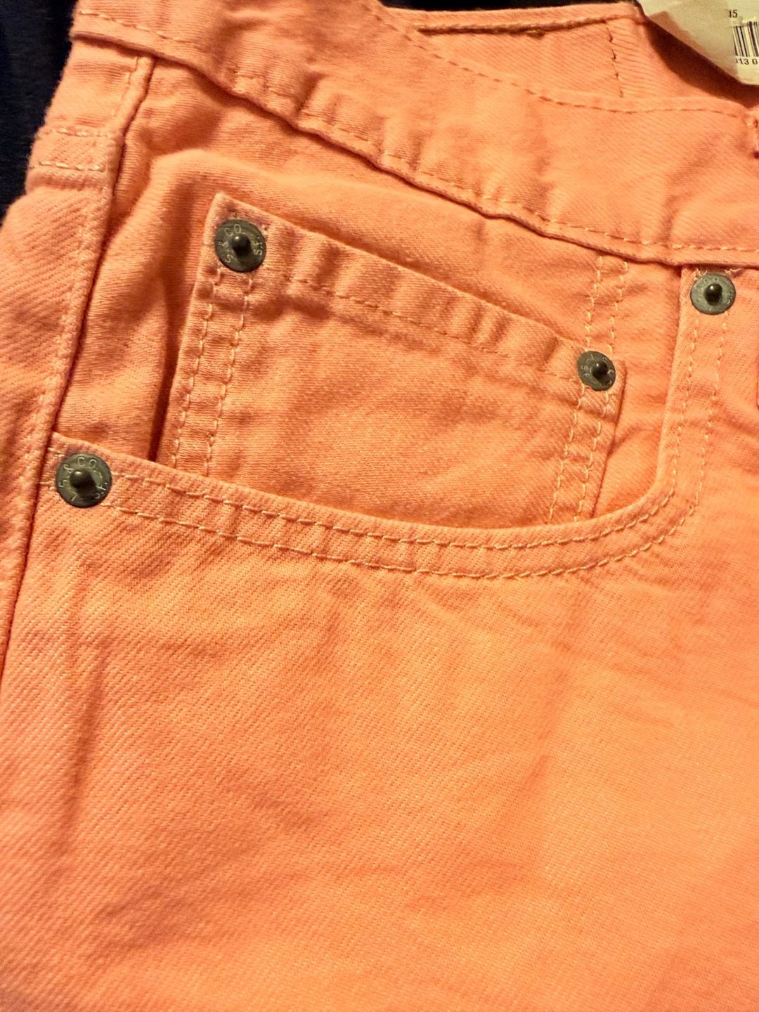 Levi's 501 Shorts Size 30 Coral Pink Denim Mid Rise Cuffed 5
