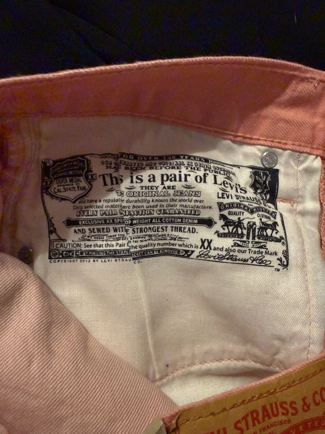 Levi's 501 Shorts Size 30 Coral Pink Denim Mid Rise Cuffed 6