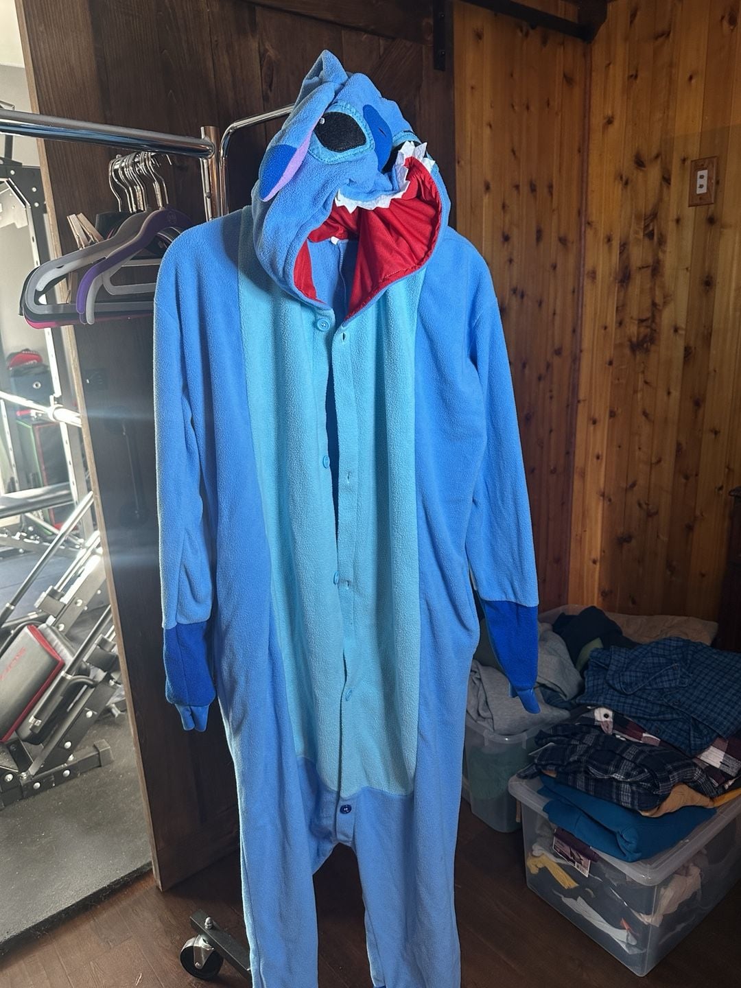 Disney Stitch Character Onesie Pajamas with Matching Paw Gloves 1