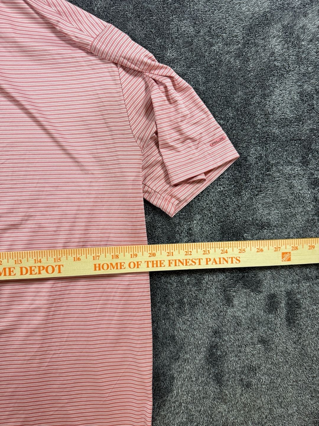 RLX Ralph Lauren Polo Shirt Size M Pink White Striped Golf Performance 8