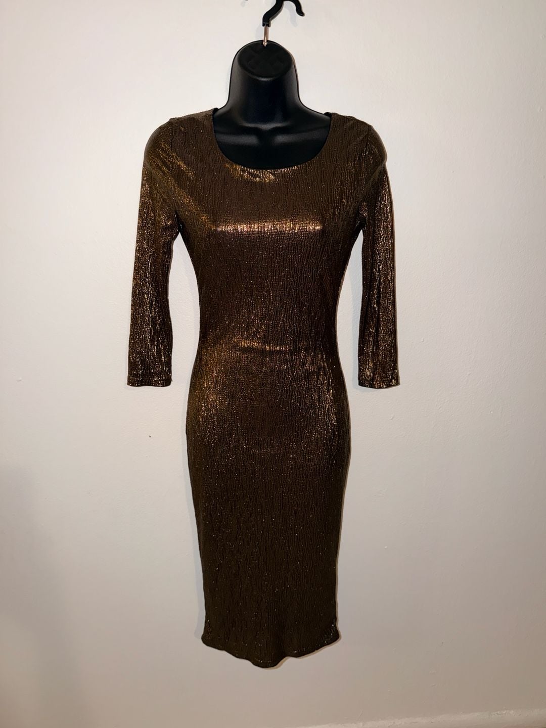 Metallic Bronze Midi Dress 2