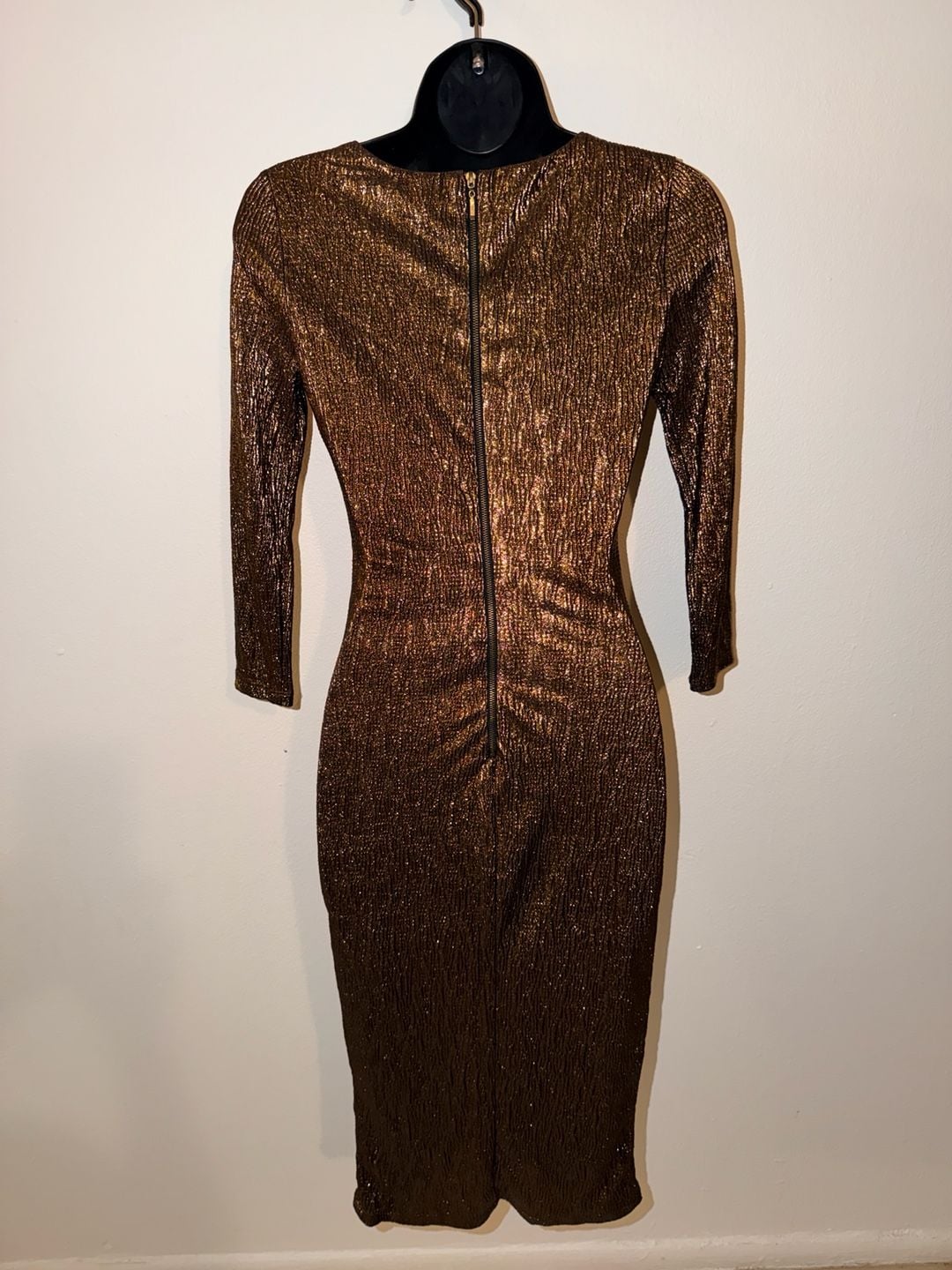 Metallic Bronze Midi Dress 4