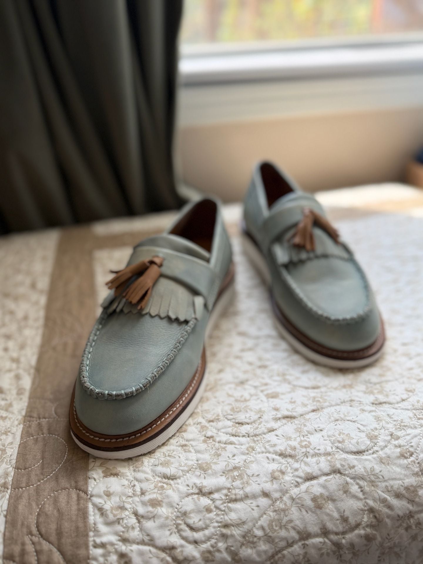 Dr. Martens Tassel Loafers Light Blue Leather 4