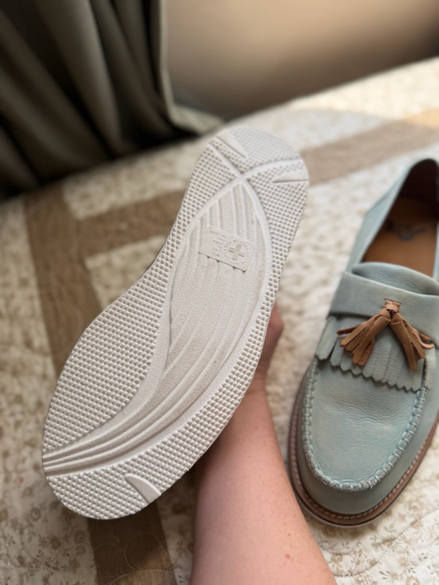 Dr. Martens Tassel Loafers Light Blue Leather 8