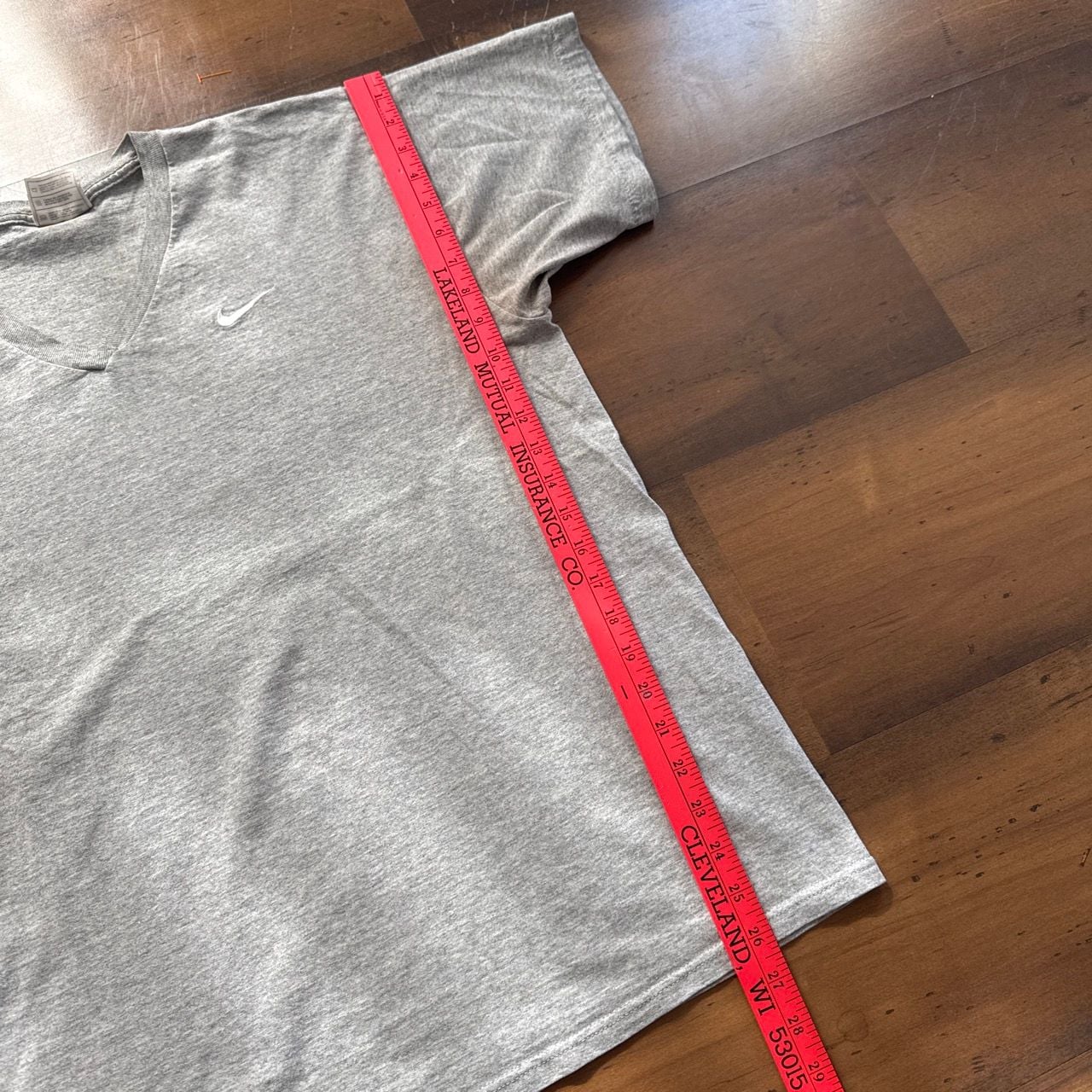 Vintage Nike V-Neck T-Shirt Size L Gray Made In USA 6