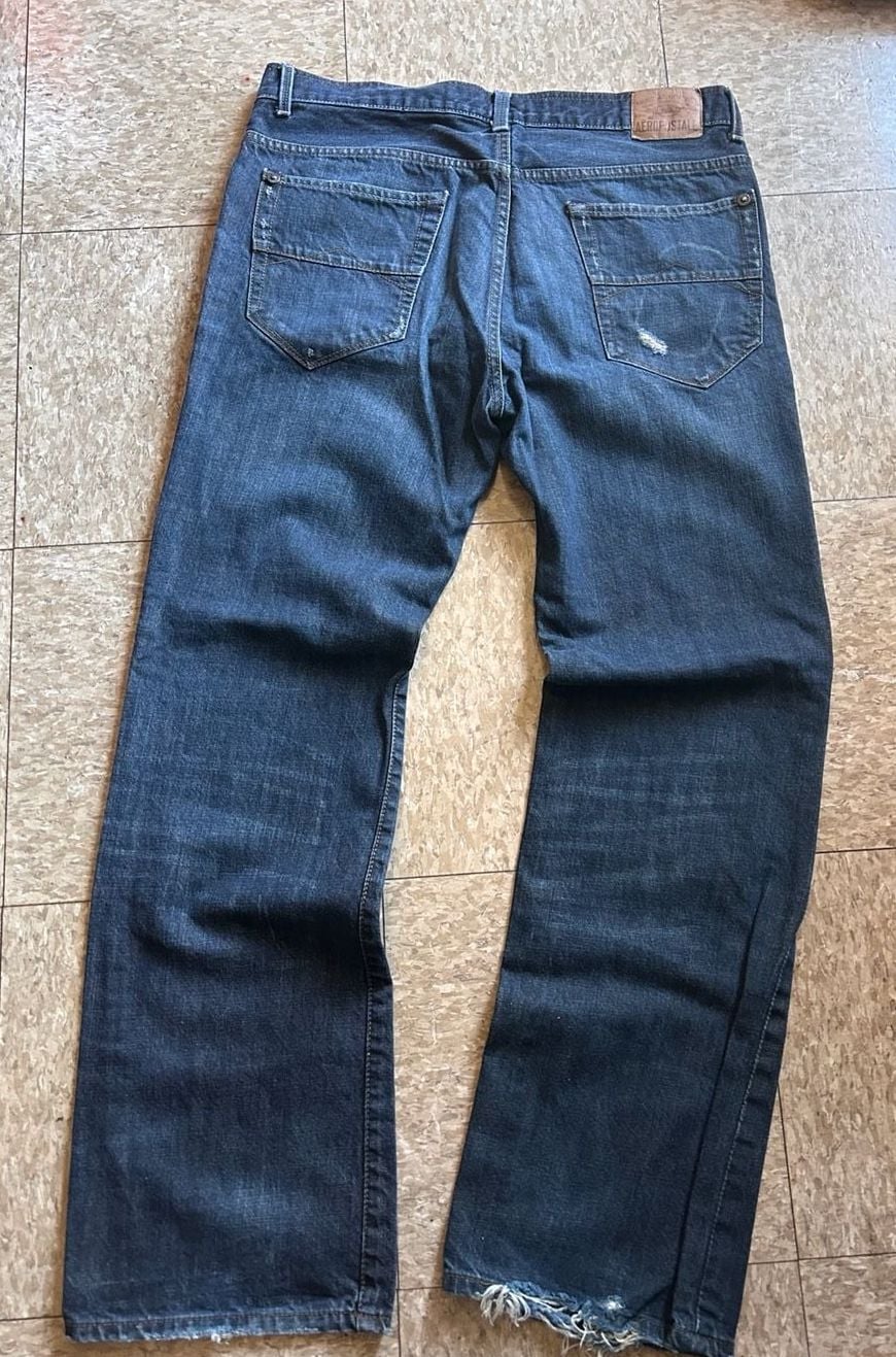 Aeropostale Relaxed Straight Jeans 36x34 Blue Denim 5