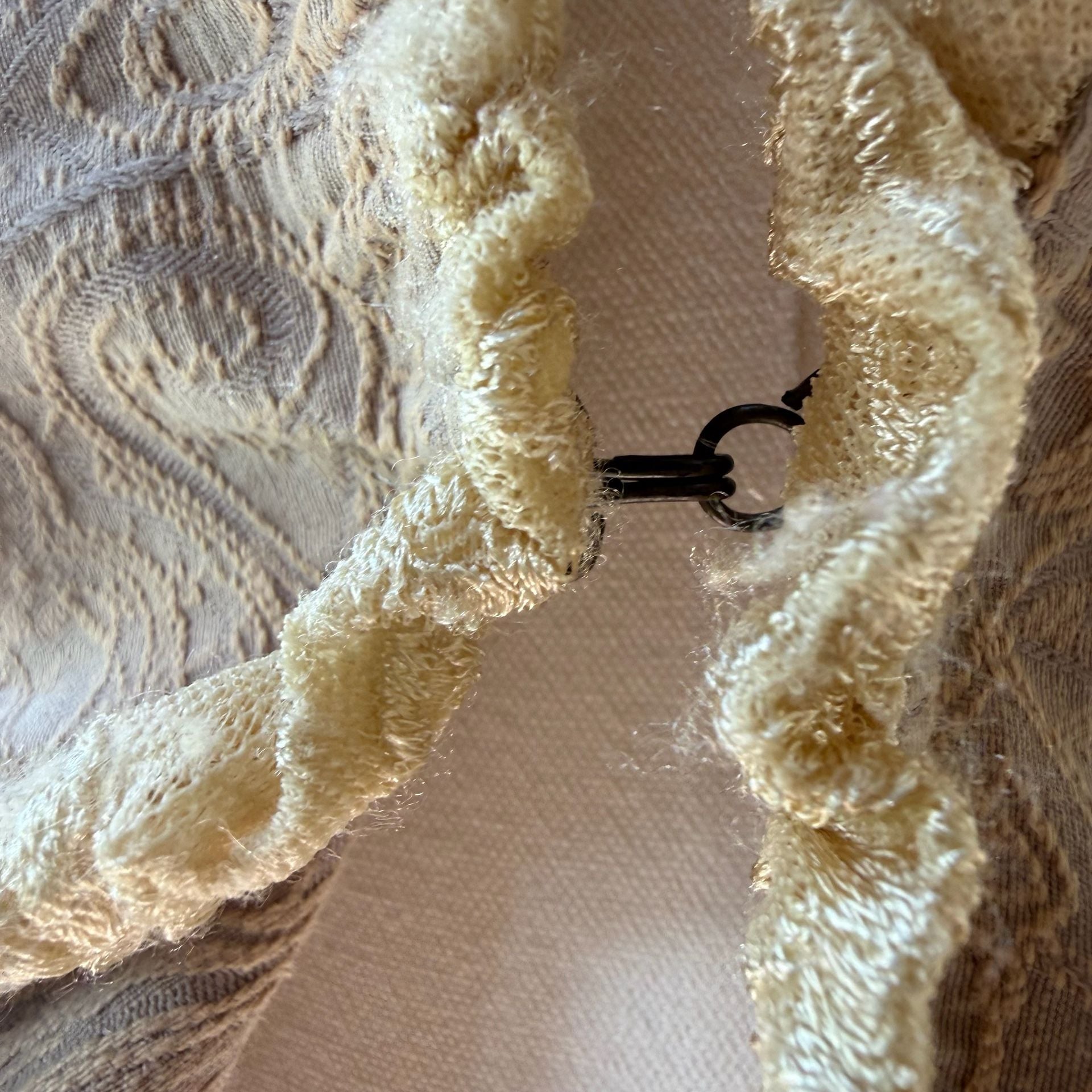 Jacket Beige Floral Brocade Ruffle with Bows 9