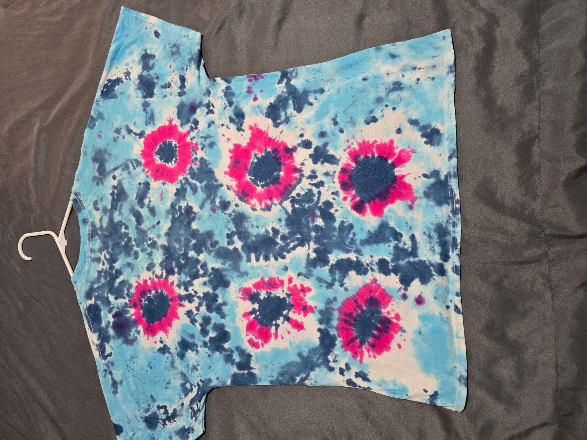 Hanes ComfortSoft T-Shirt Size L Blue Pink Tie Dye 5