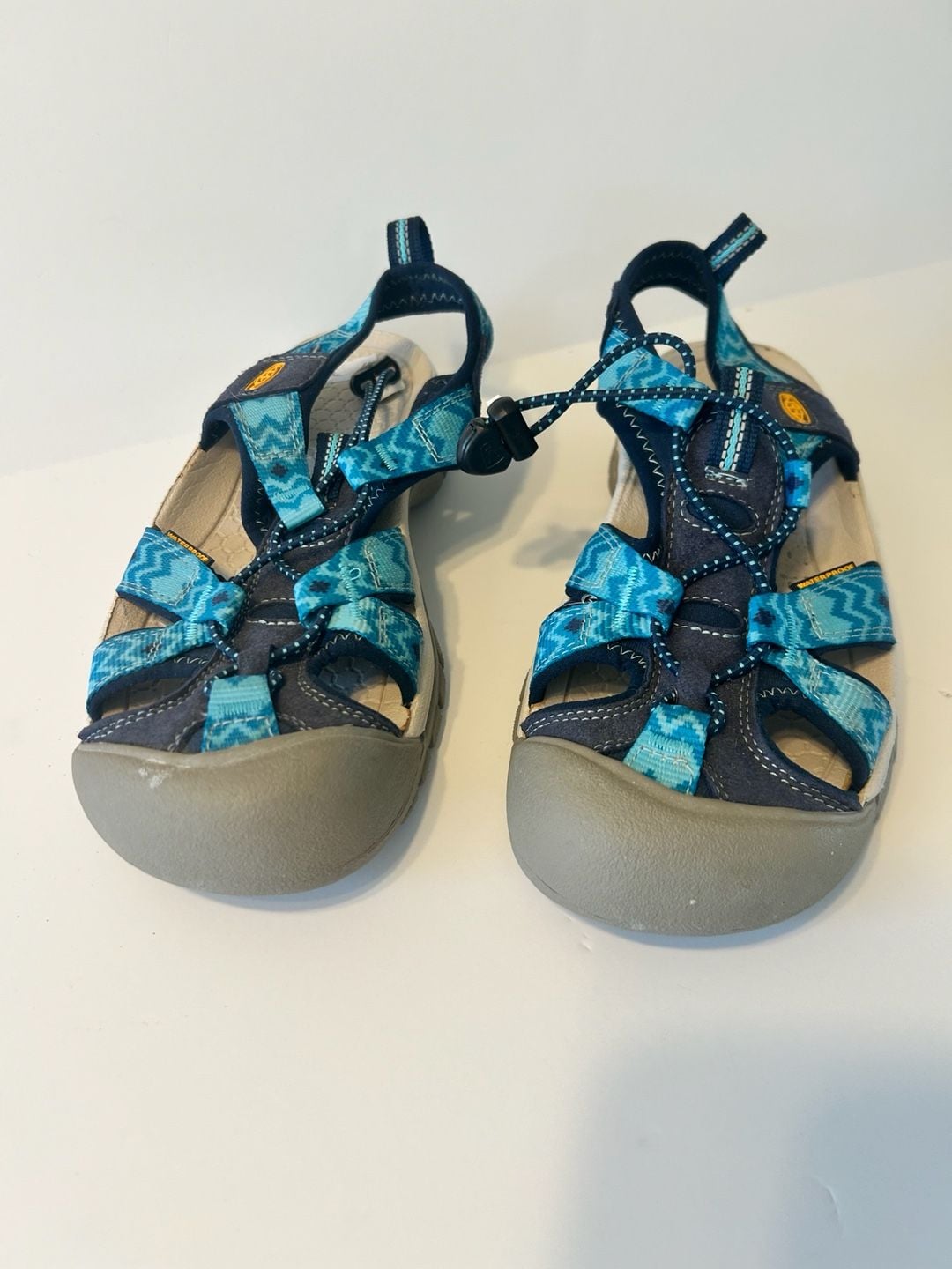 Keen Venice H2 Sandals Blue Geometric Water Shoes size 7.5 5