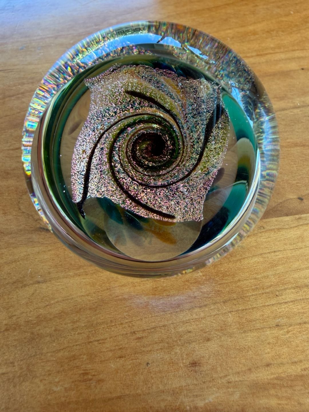 Glass Eye Studio 2010 Twilight Fireball Art Glass Paperweight 3