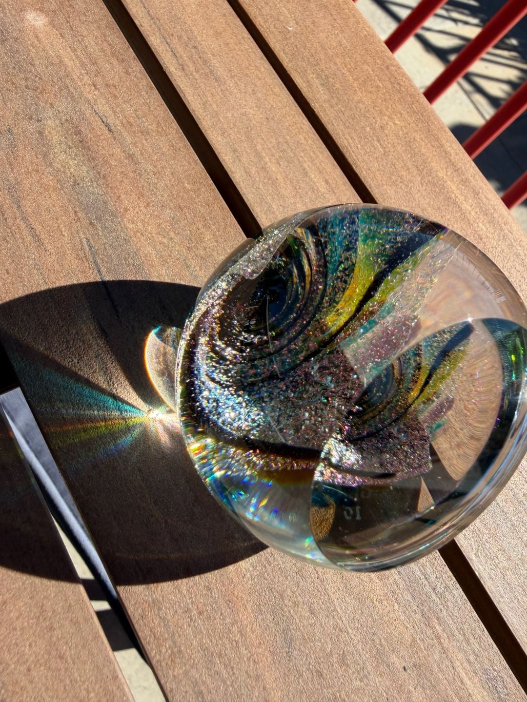 Glass Eye Studio 2010 Twilight Fireball Art Glass Paperweight 5