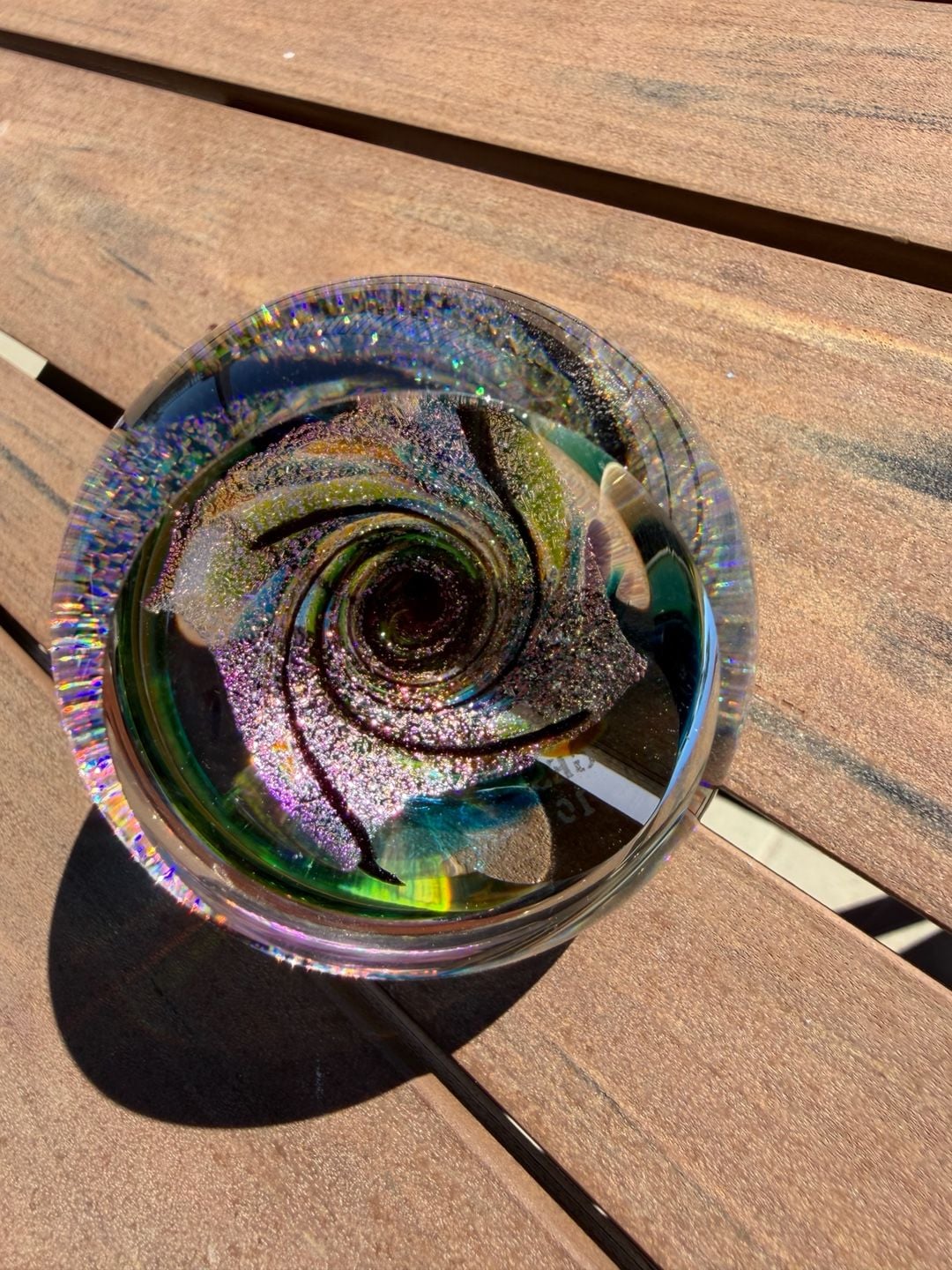 Glass Eye Studio 2010 Twilight Fireball Art Glass Paperweight 9
