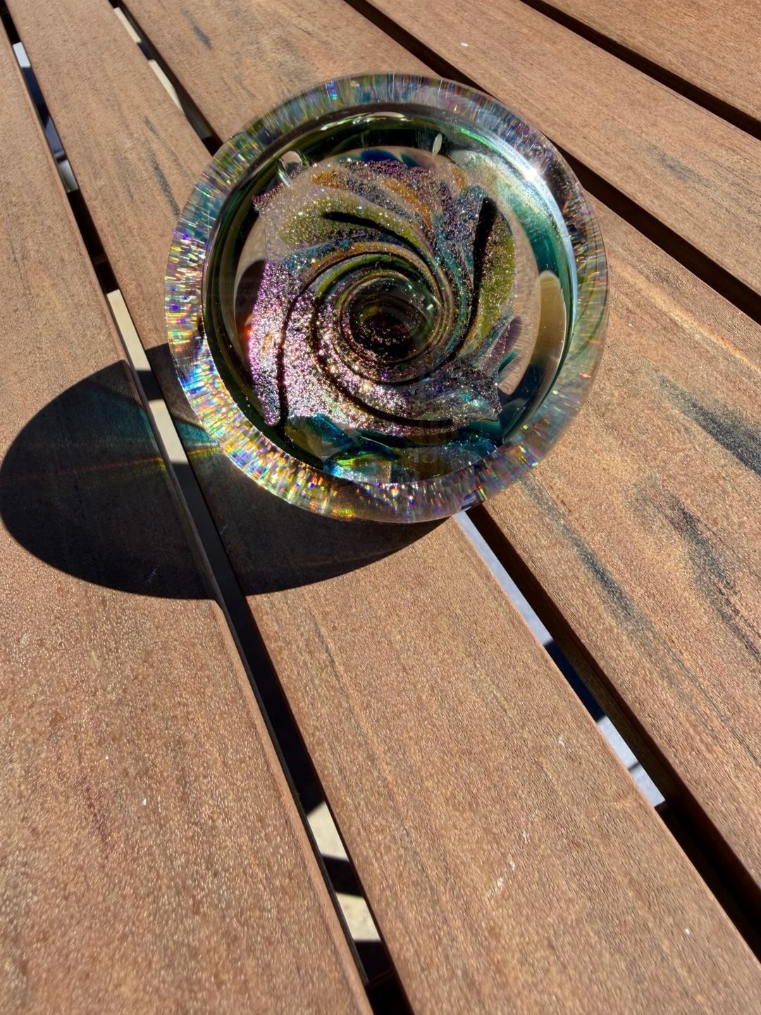 Glass Eye Studio 2010 Twilight Fireball Art Glass Paperweight 12
