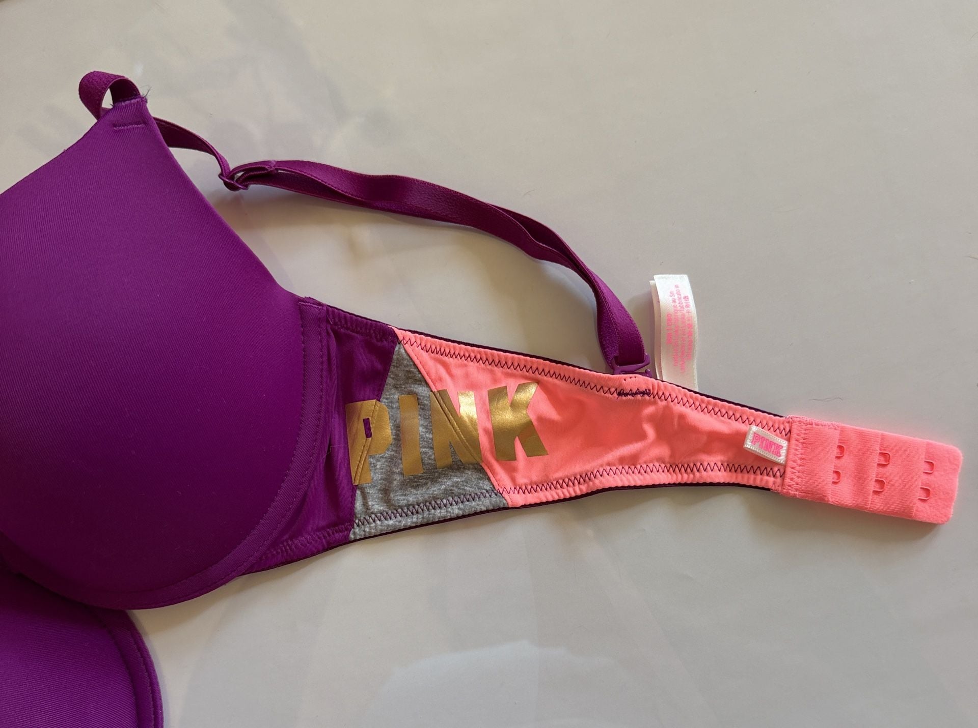 Victoria's Secret PINK Push-Up Bra Size 32B Purple Pink 5