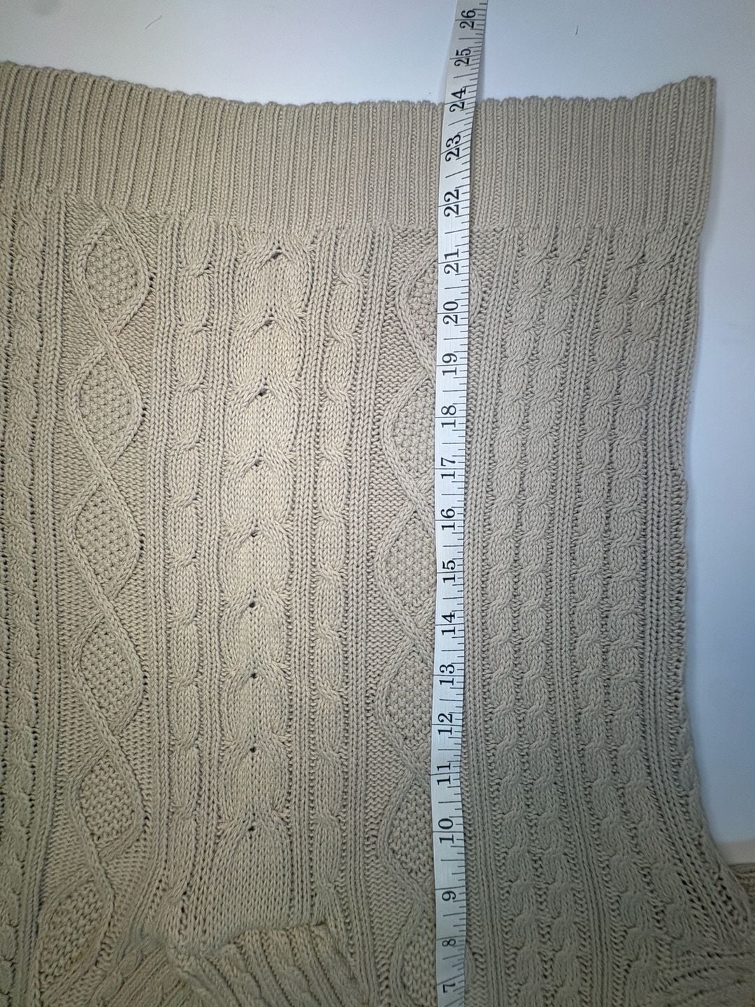 Jeanne Pierre Women’s XL Cream Cable Knit Shawl Collar Sweater Chunky Cozy 6