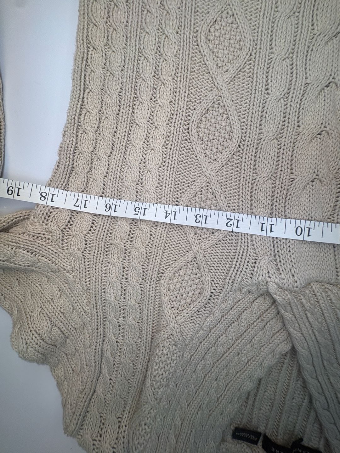 Jeanne Pierre Women’s XL Cream Cable Knit Shawl Collar Sweater Chunky Cozy 7