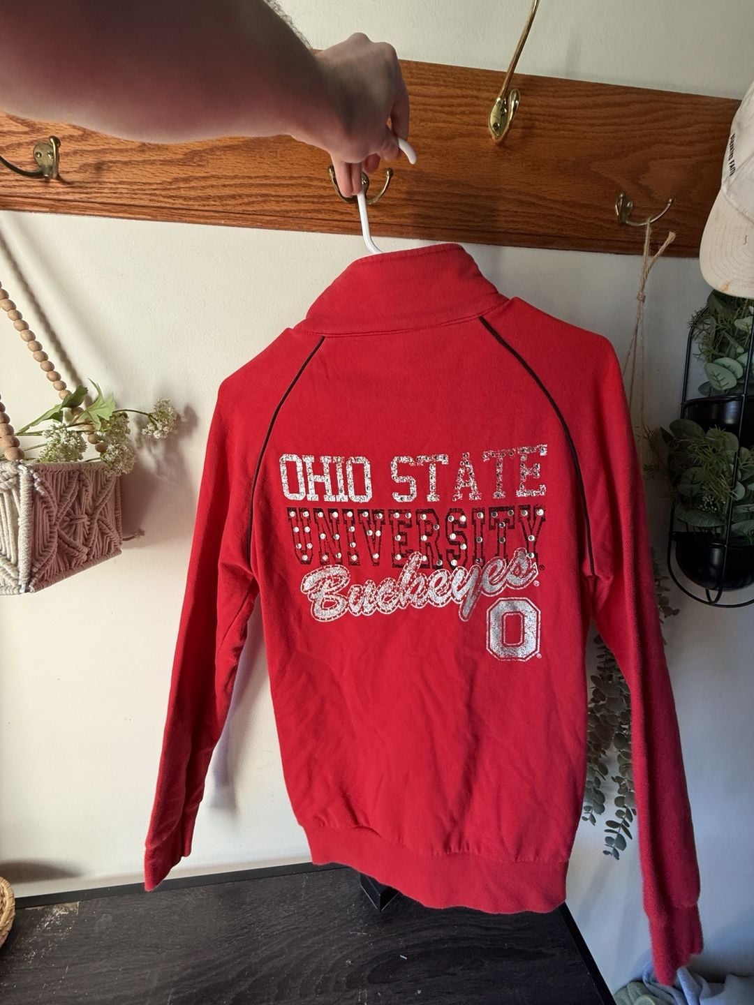 π Vintage Ohio State Buckeye Red Zip Up Sweatshirt β€οΈ size S 4