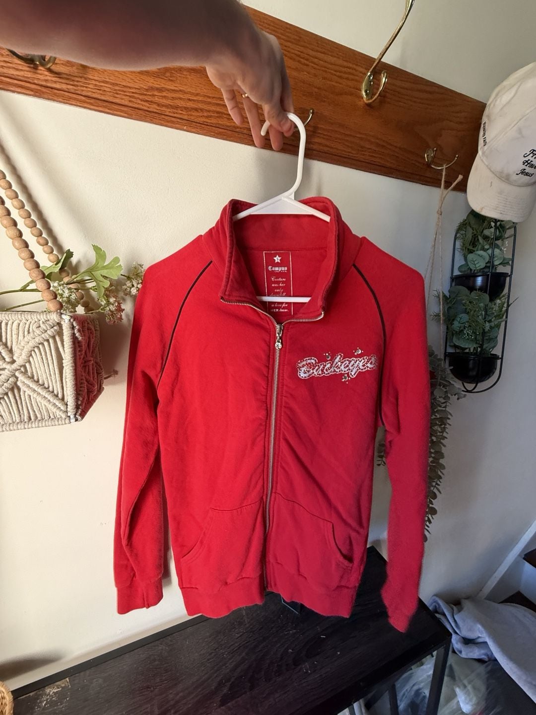 π Vintage Ohio State Buckeye Red Zip Up Sweatshirt β€οΈ size S 5