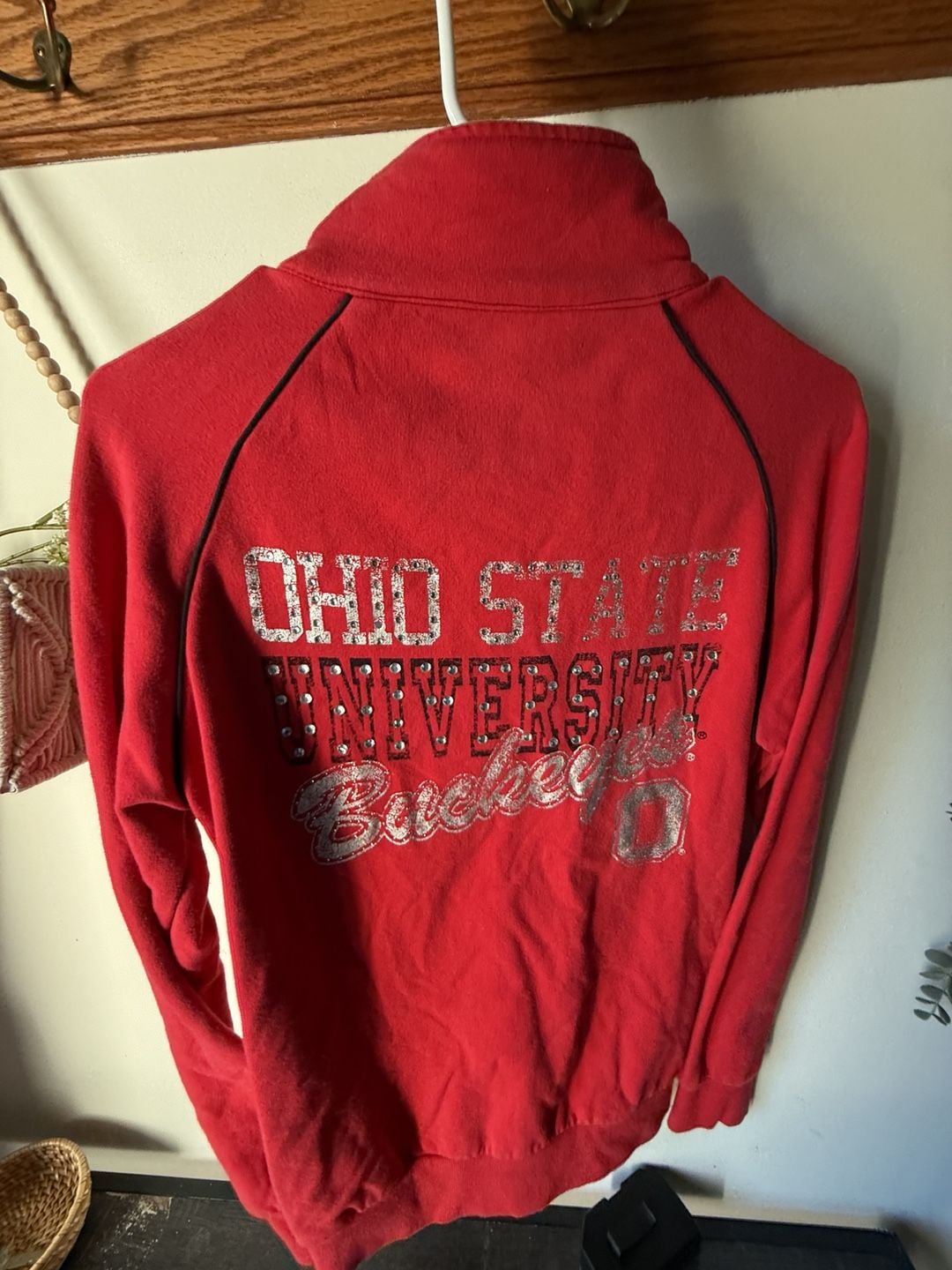 π Vintage Ohio State Buckeye Red Zip Up Sweatshirt β€οΈ size S 7