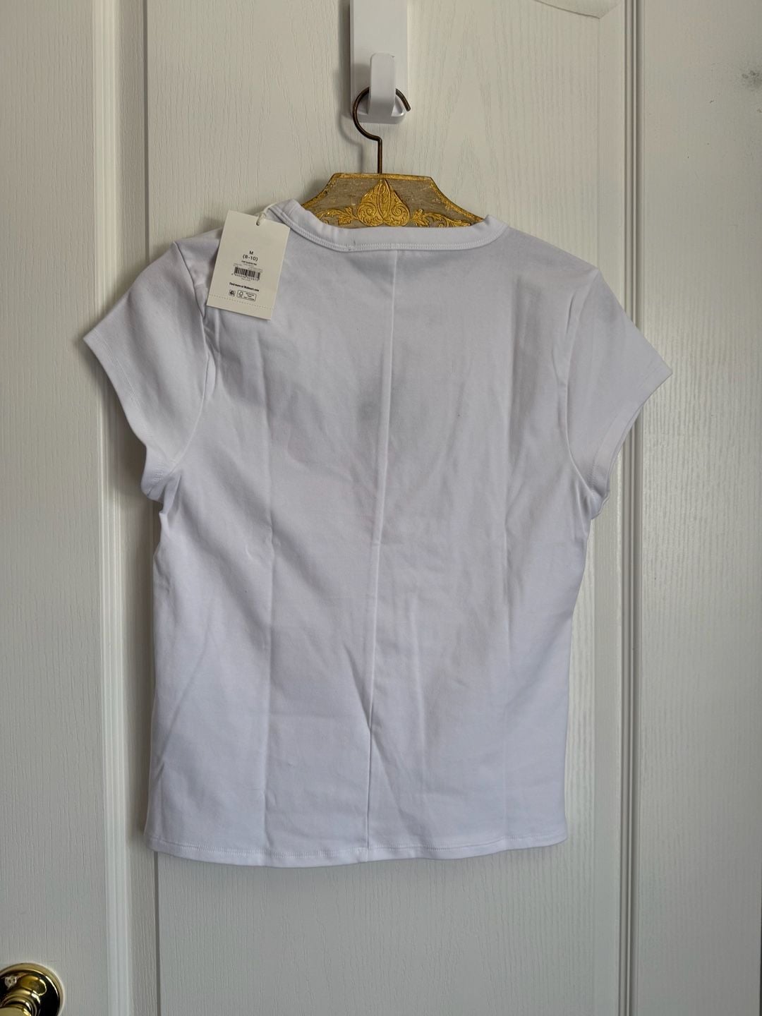 Embroidery by me! Free Assembly Cap Sleeve Tee Size M 8-10 White with Black Horse 7
