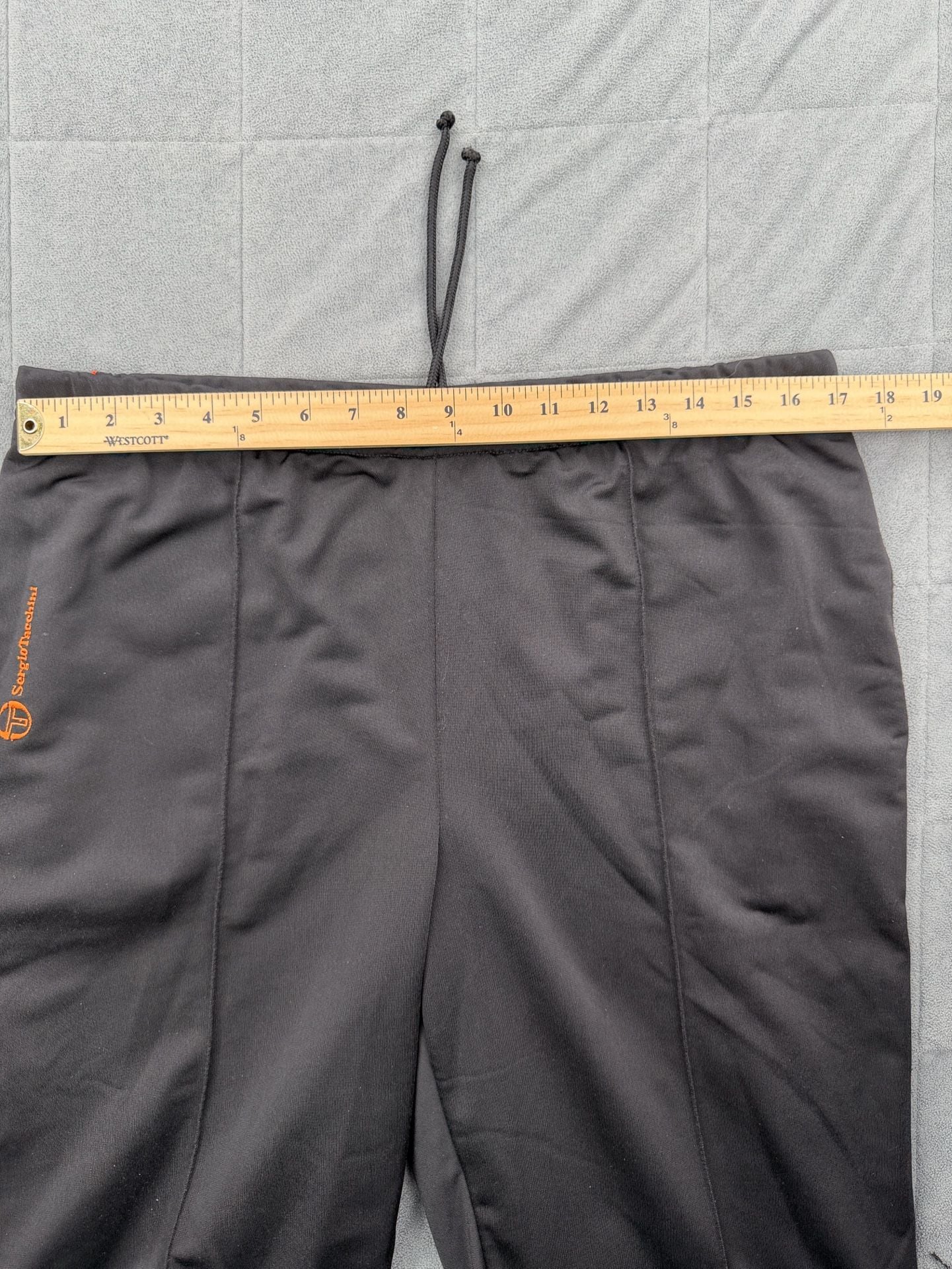 Sergio Tacchini Vintage Track Pants Size 34 Black Orange Side Stripe Pants 8