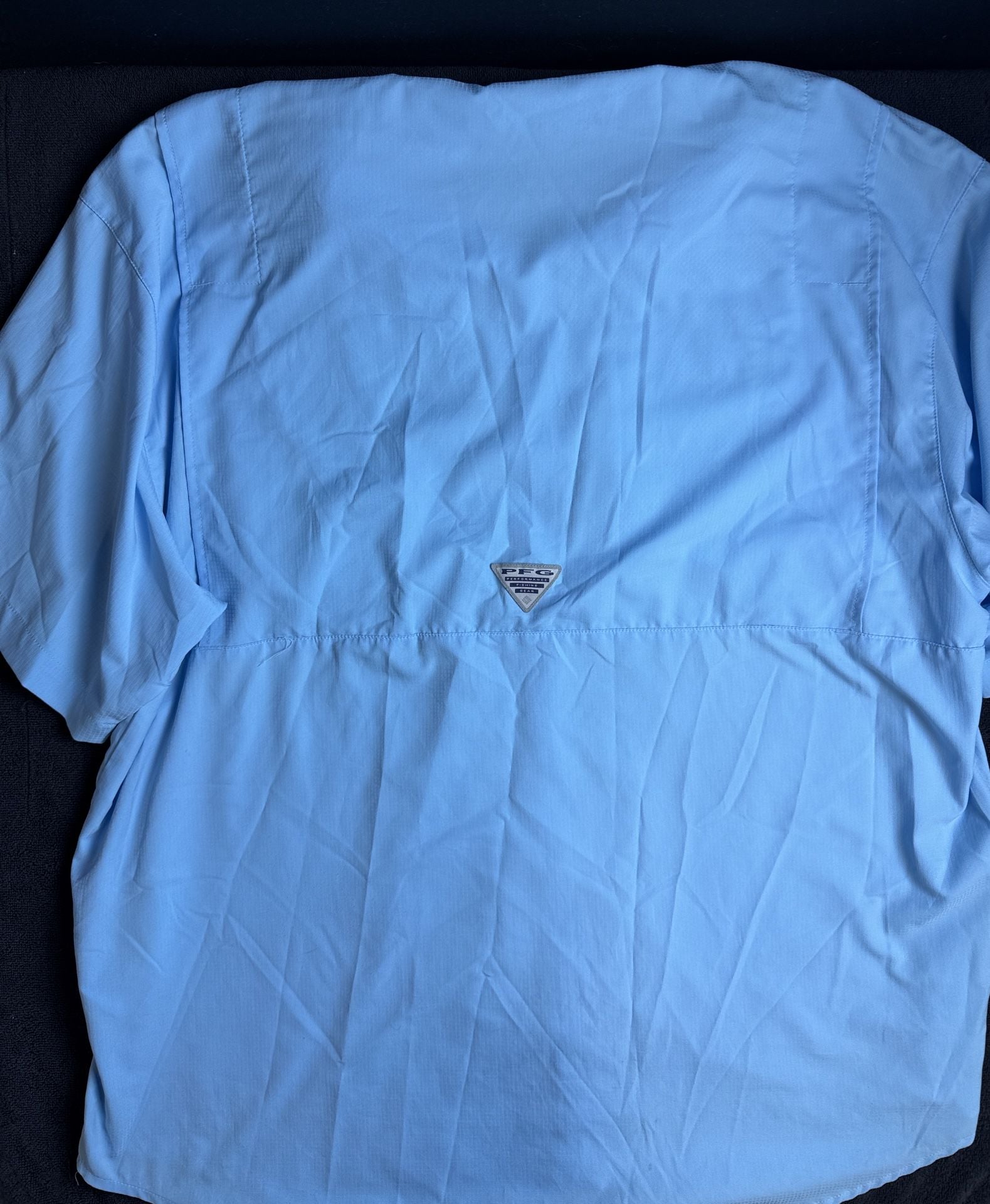 Columbia PFG Bahama Short Sleeve Fishing Shirt Light Blue Used-Good 6