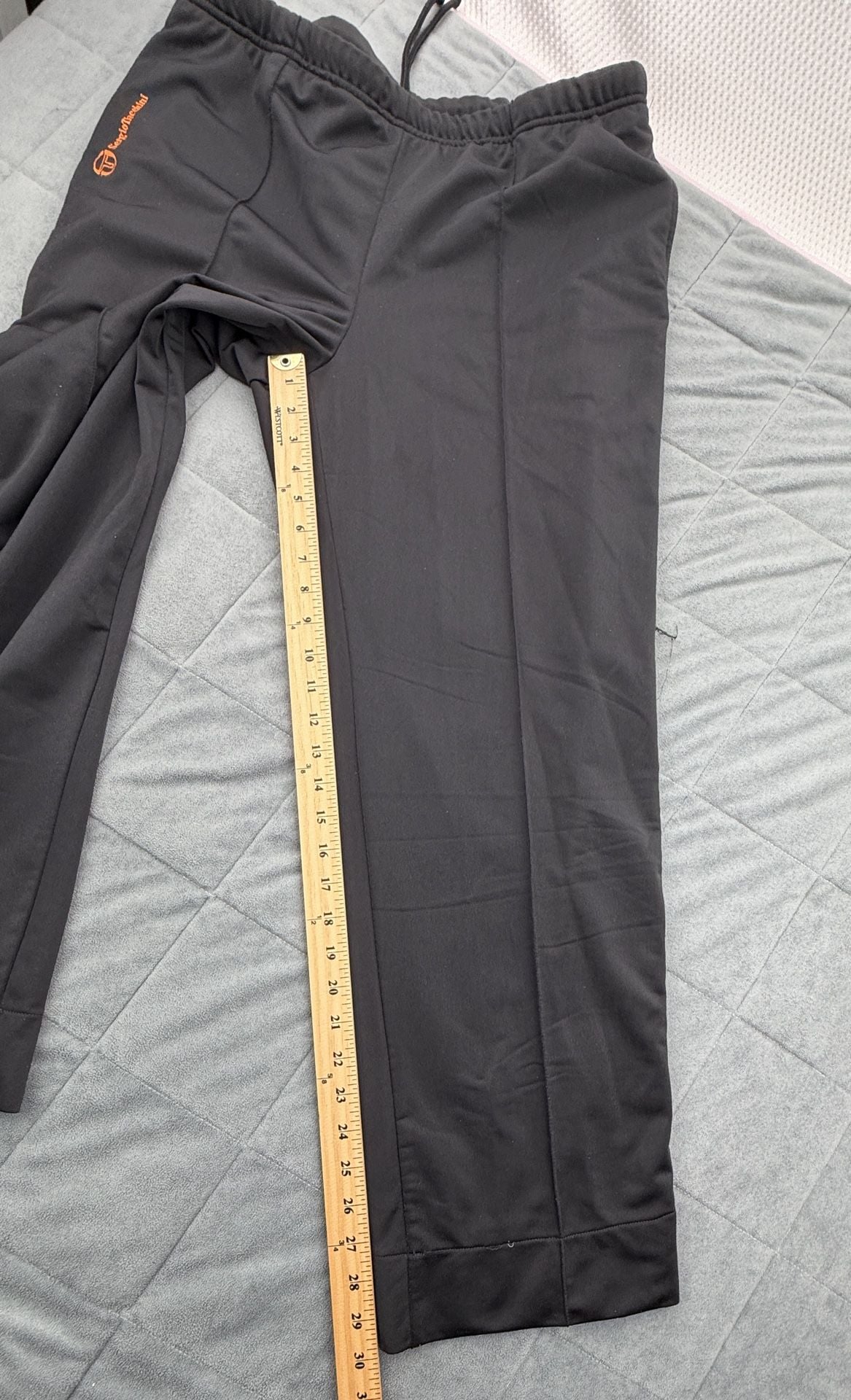 Sergio Tacchini Vintage Track Pants Size 34 Black Orange Side Stripe Pants 9
