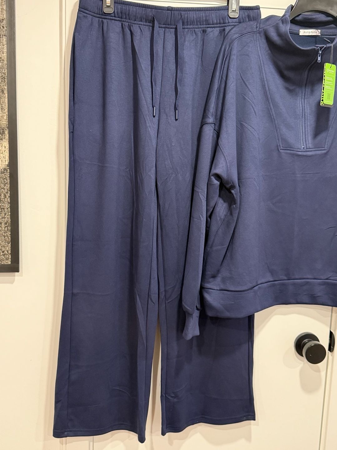 Pinspark -2-pcs sweatpants Set Size XL Navy BQuarter Zip Sweatshirt Pants 3