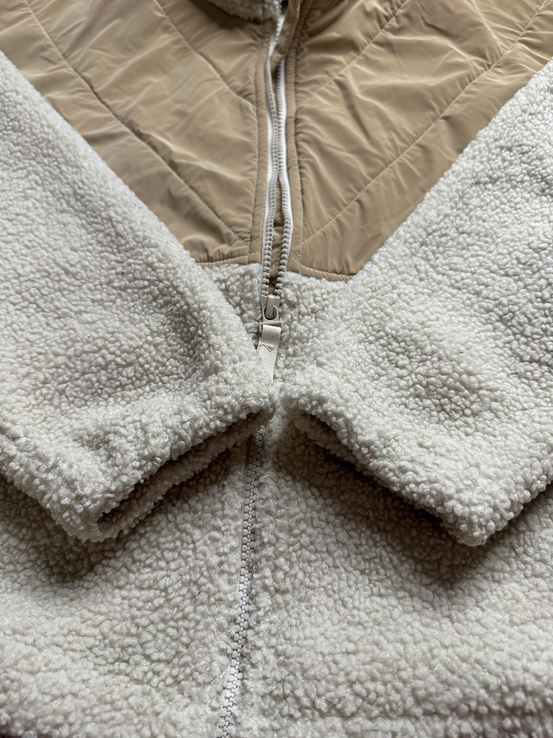 Columbia Women's Sherpa Fleece Jacket L Cream Tan Full Zip Teddy Outdoor 8
