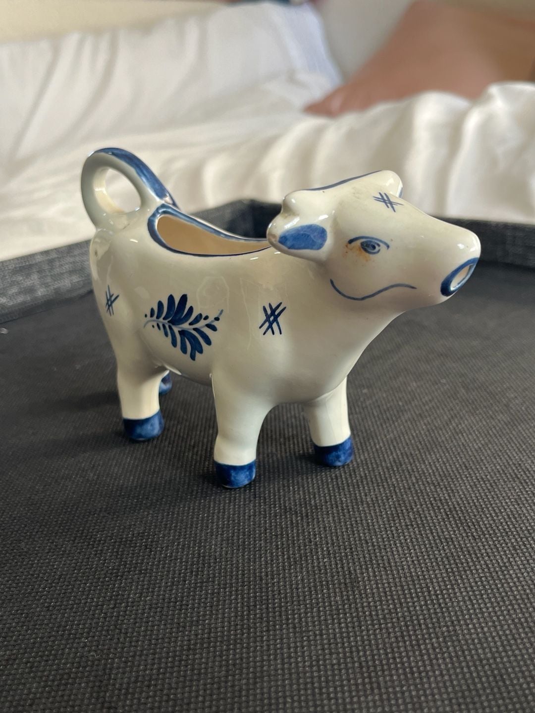 Delfts Holland Ceramic Cow Creamer Pitcher Blue and White Windmill 2