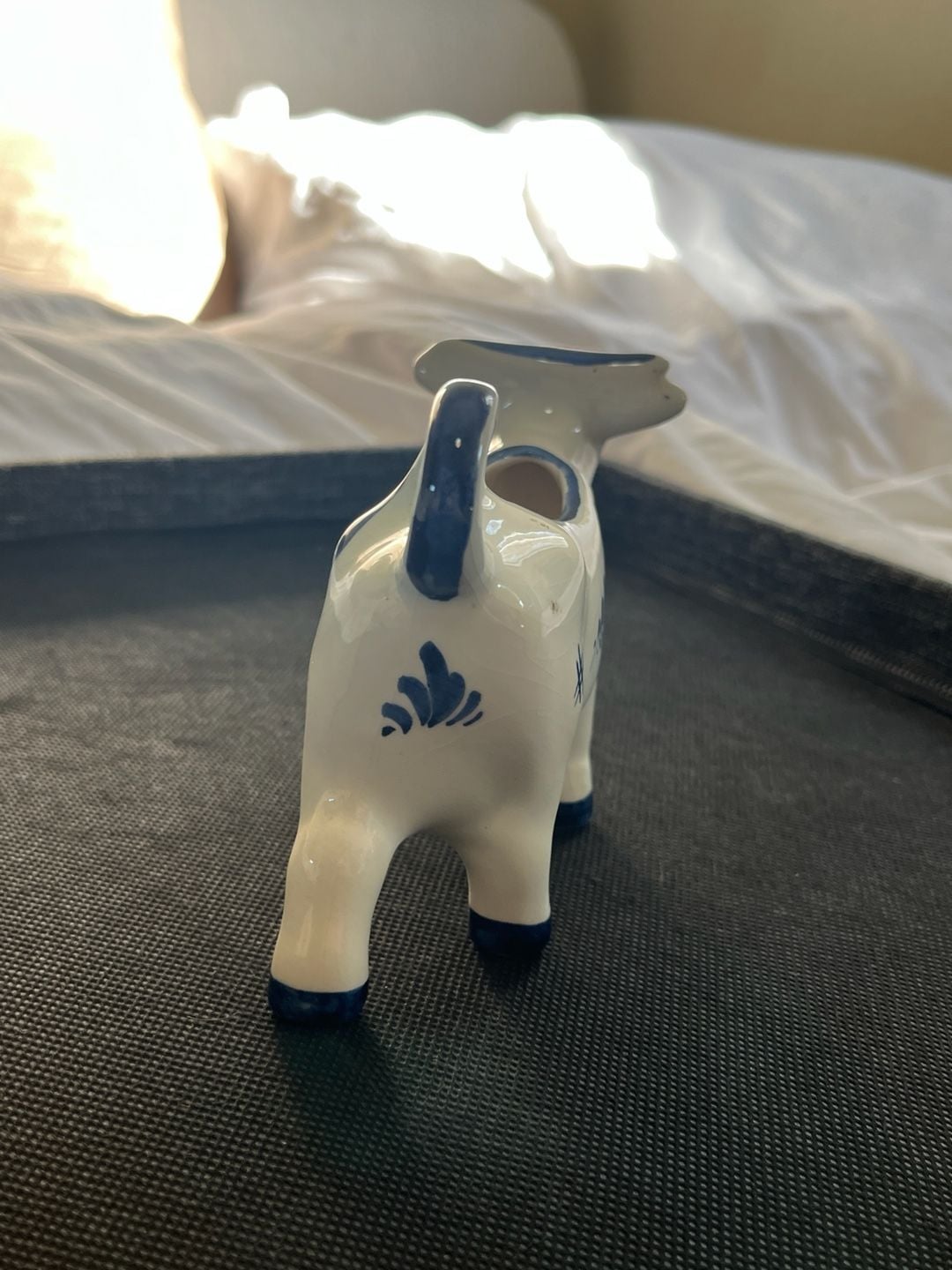 Delfts Holland Ceramic Cow Creamer Pitcher Blue and White Windmill 5