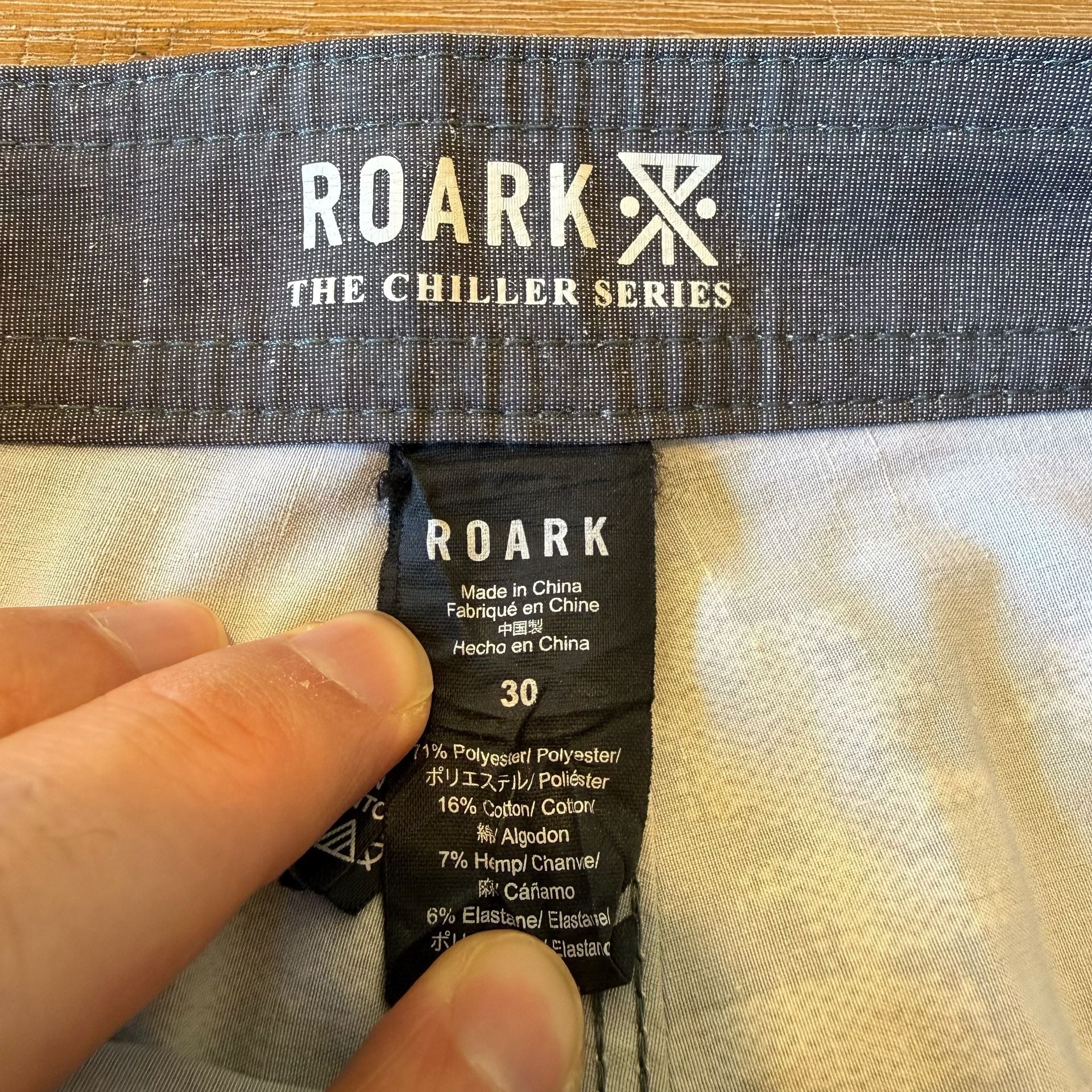 Roark Chiller Series Ikat Boardshorts Swim Trunks Men Size 30 Grey Burgundy 17 4