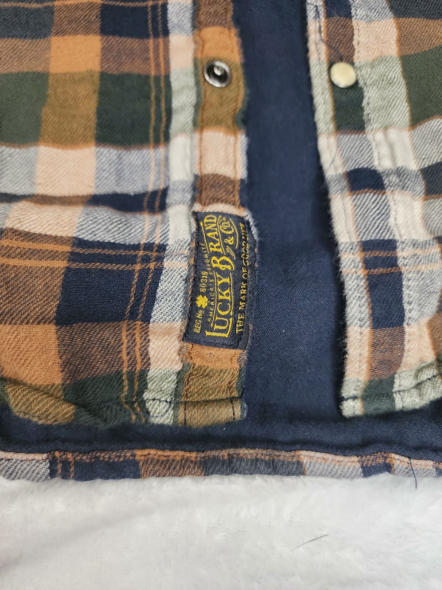 Lucky Brand Plaid Long Sleeve Button Down Shirt Size L 4