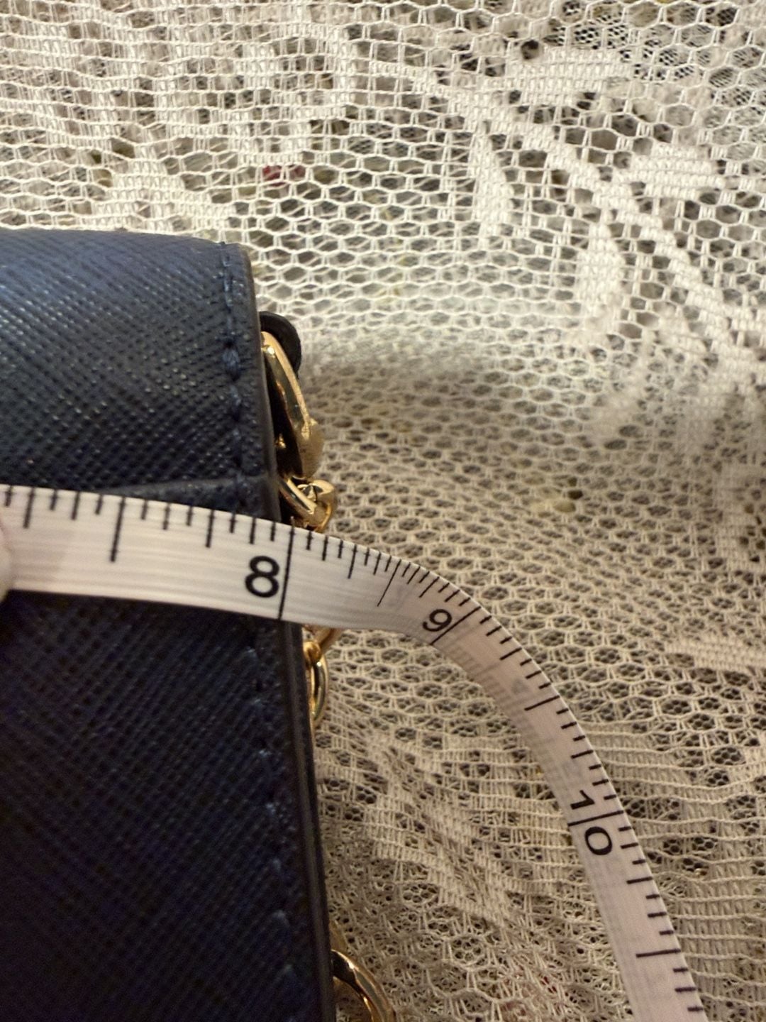 LUP 1 Michael Kors Saffiano Leather Navy Blue Crossbody Bag 7