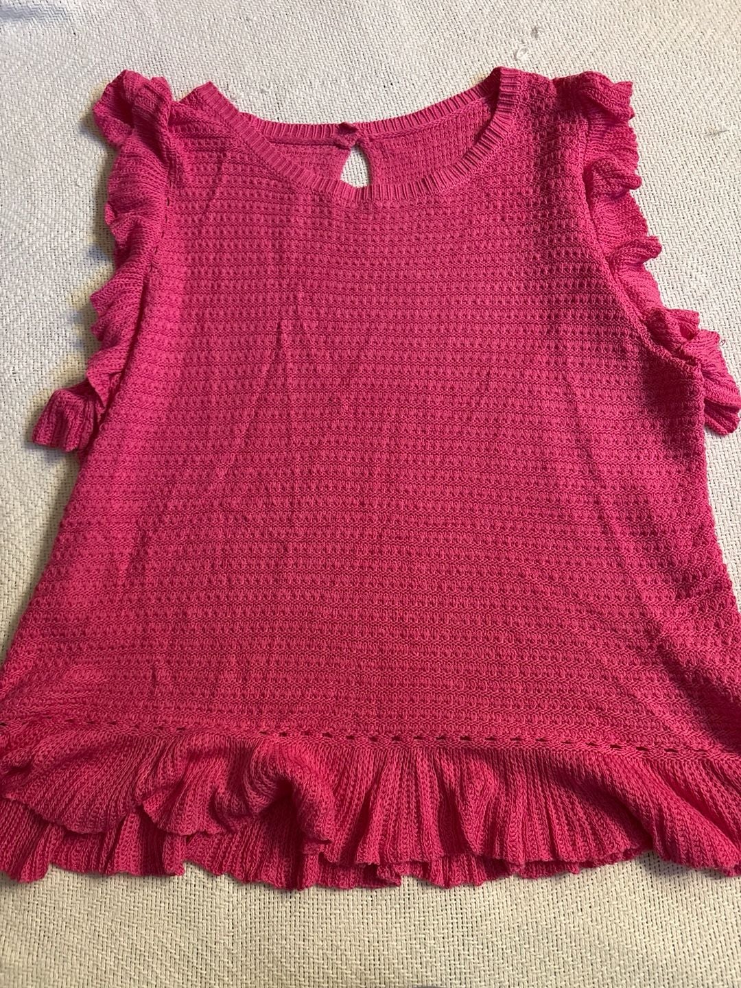 Pink Ruffle Knit Top 2