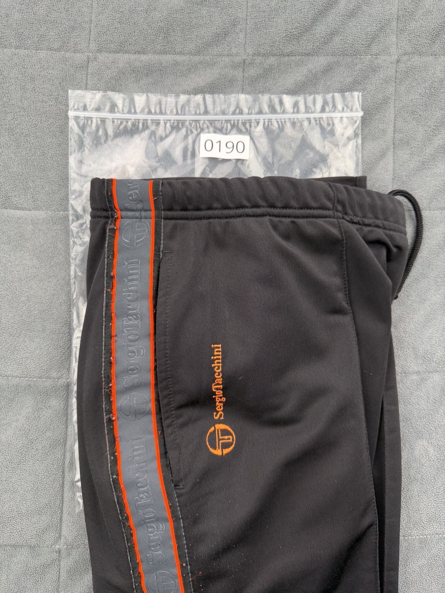 Sergio Tacchini Vintage Track Pants Size 34 Black Orange Side Stripe Pants 11