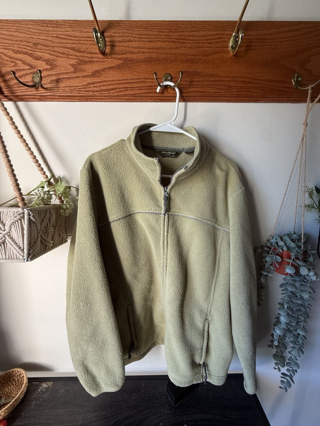 Perfect earthy Fall π Eddie Bauer Sage Green Plush Full Zip Fleece Jacket 2
