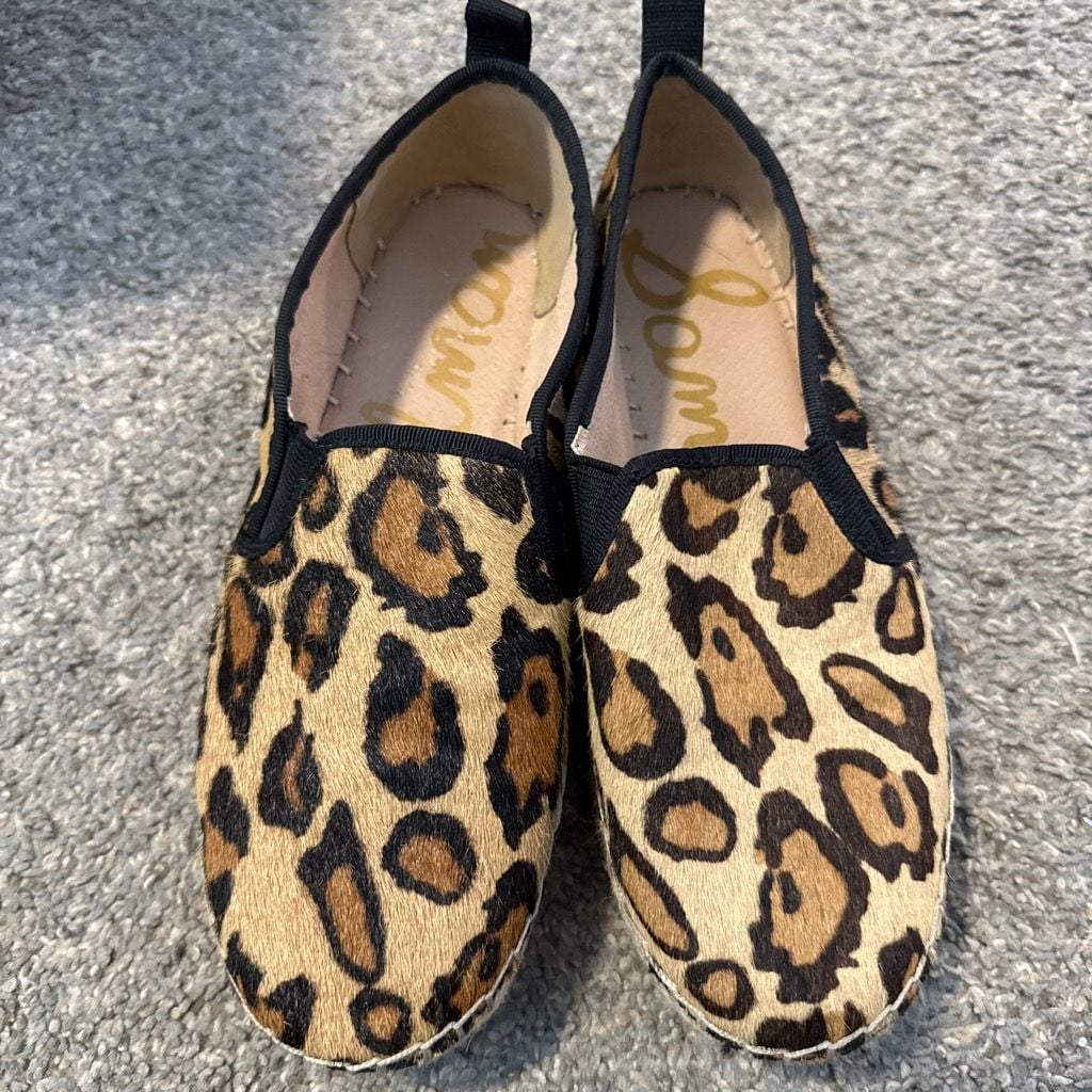 Sam Edelman Leopard Calf Hair Espadrille Slip On Shoes 6.5 3