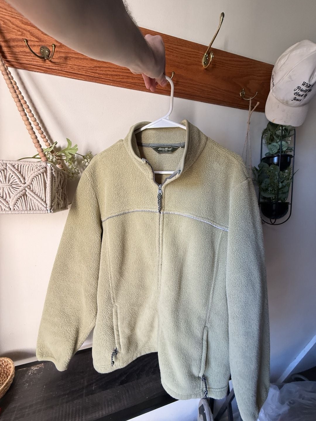 Perfect earthy Fall π Eddie Bauer Sage Green Plush Full Zip Fleece Jacket 7