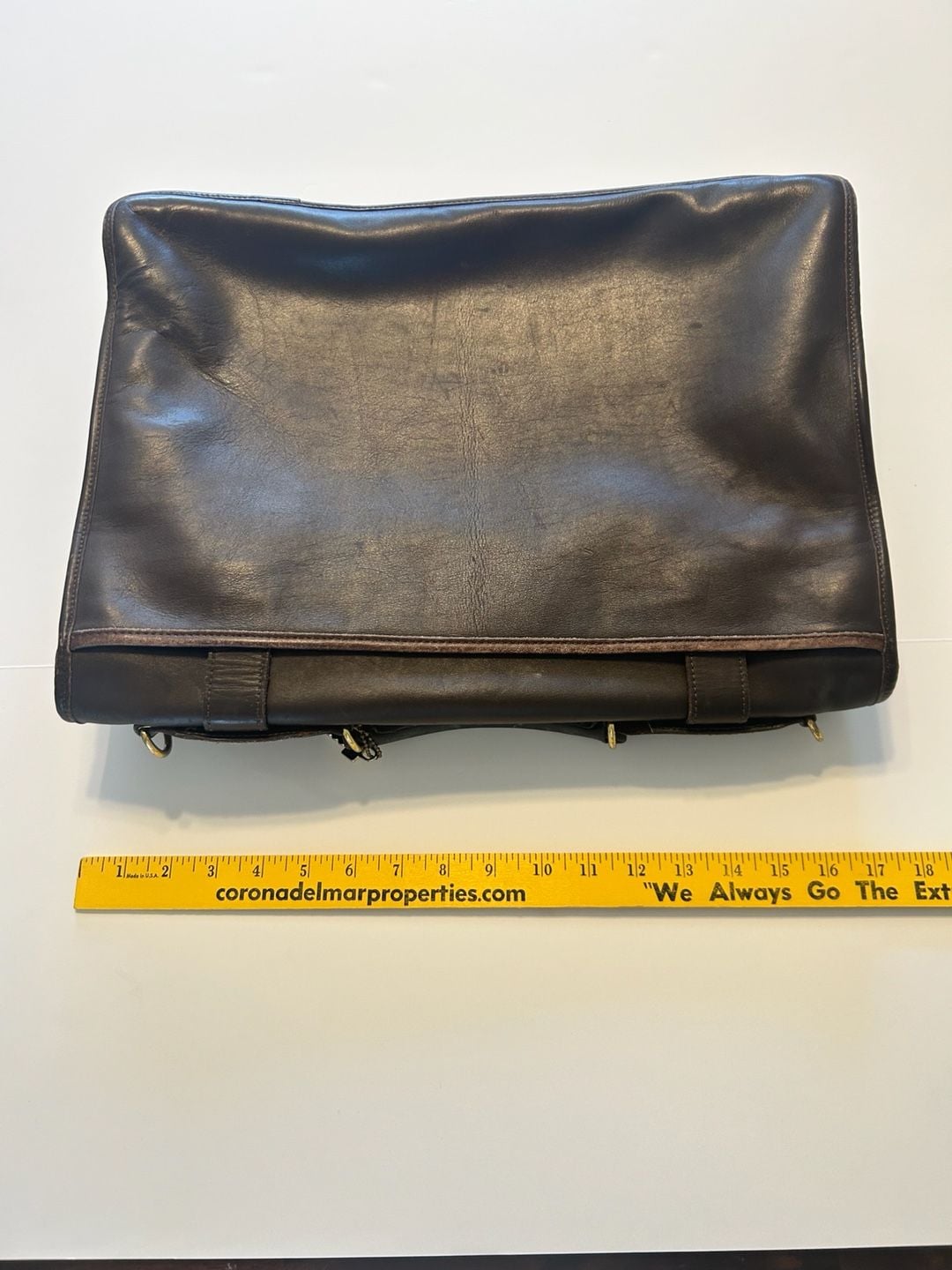 Jack Georges Leather Briefcase Messenger Bag Brown Made in USA Vintage Style 6