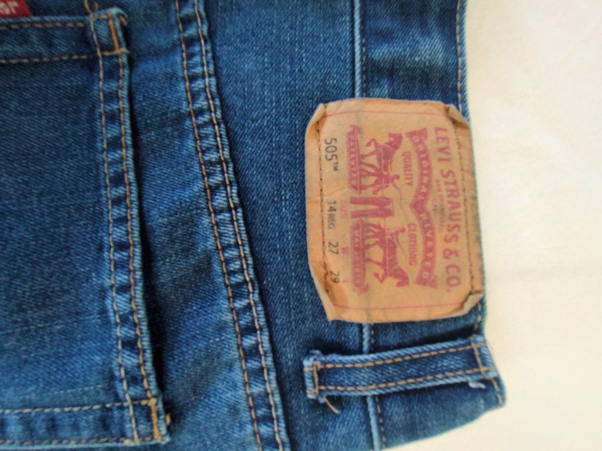 Levi's 505 Regular Jeans Size 27x29 Blue Denim 5