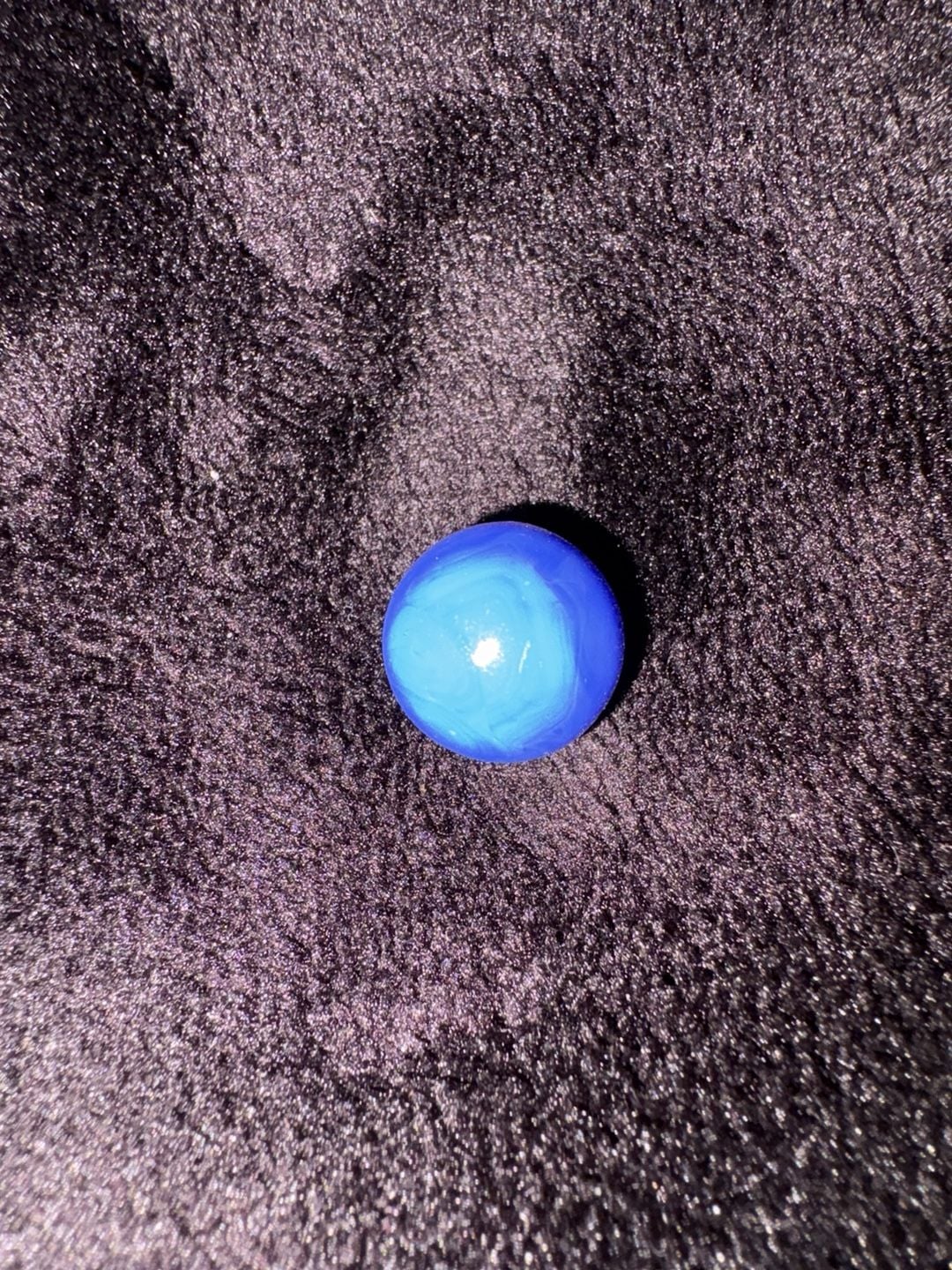 Vintage Blue Swirl Glass Marble Collectible Toy 2