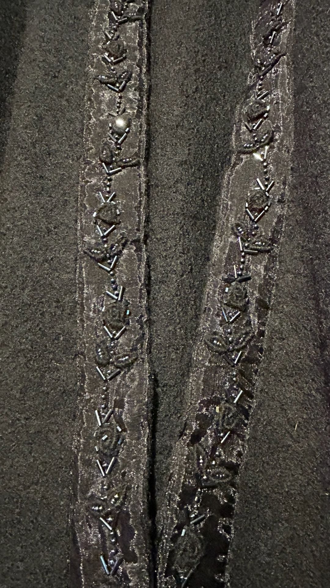 Alexandra Bartlett Classy Cardigan Size M Black Wool Beaded Trim 4