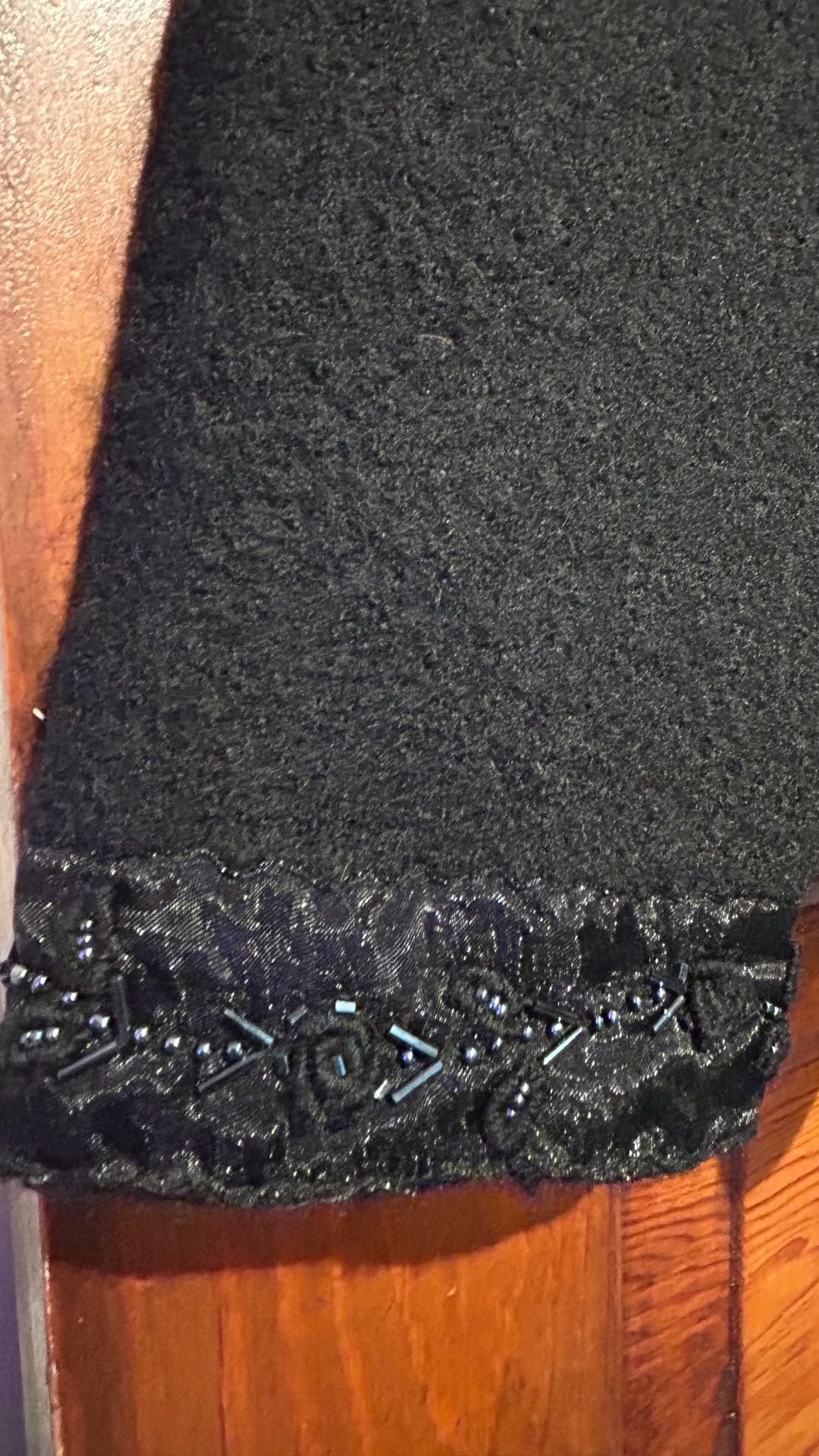Alexandra Bartlett Classy Cardigan Size M Black Wool Beaded Trim 5