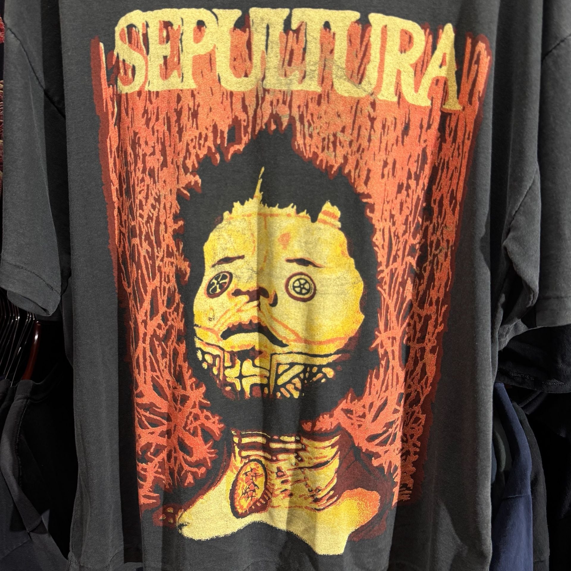 Vintage Sepultura Roots Bloody Roots Band T-Shirt European Bootleg Black Large 4
