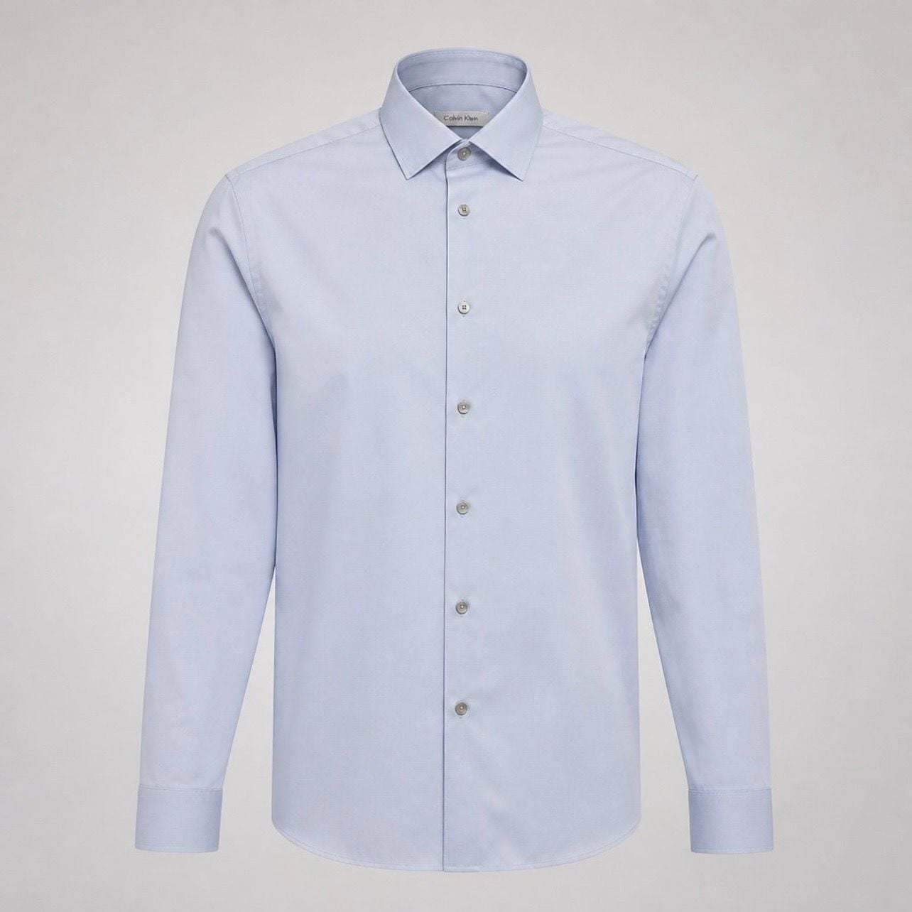 Calvin Klein Dress Shirt Light Blue Non-Iron Regular Fit 17 34/35 4