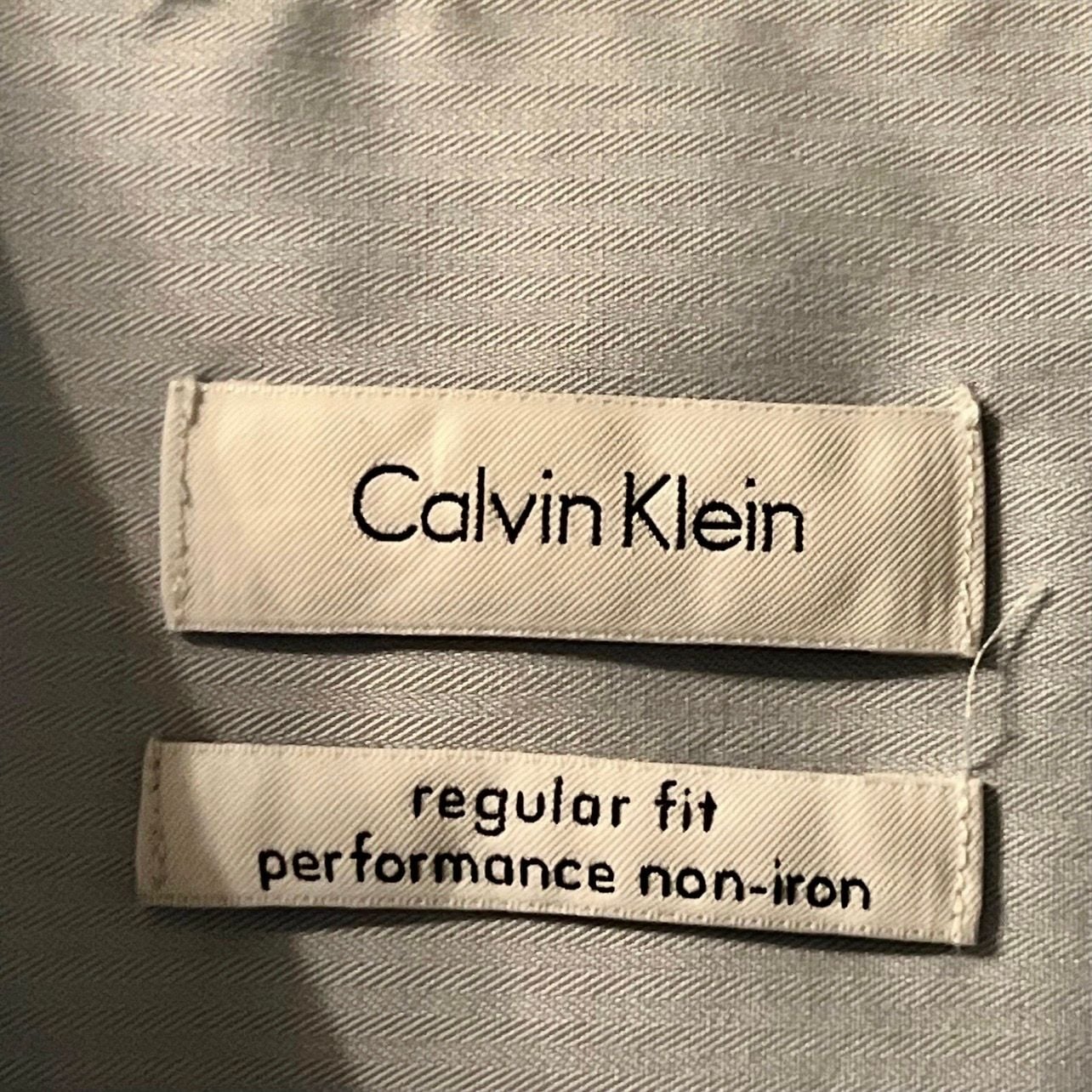 Calvin Klein Dress Shirt Light Blue Non-Iron Regular Fit 17 34/35 7