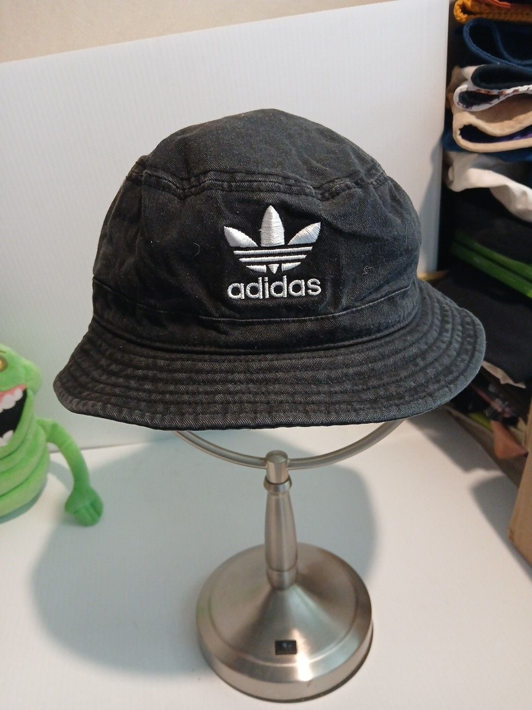 Adidas Trefoil Embroidered Black Bucket Hat 2