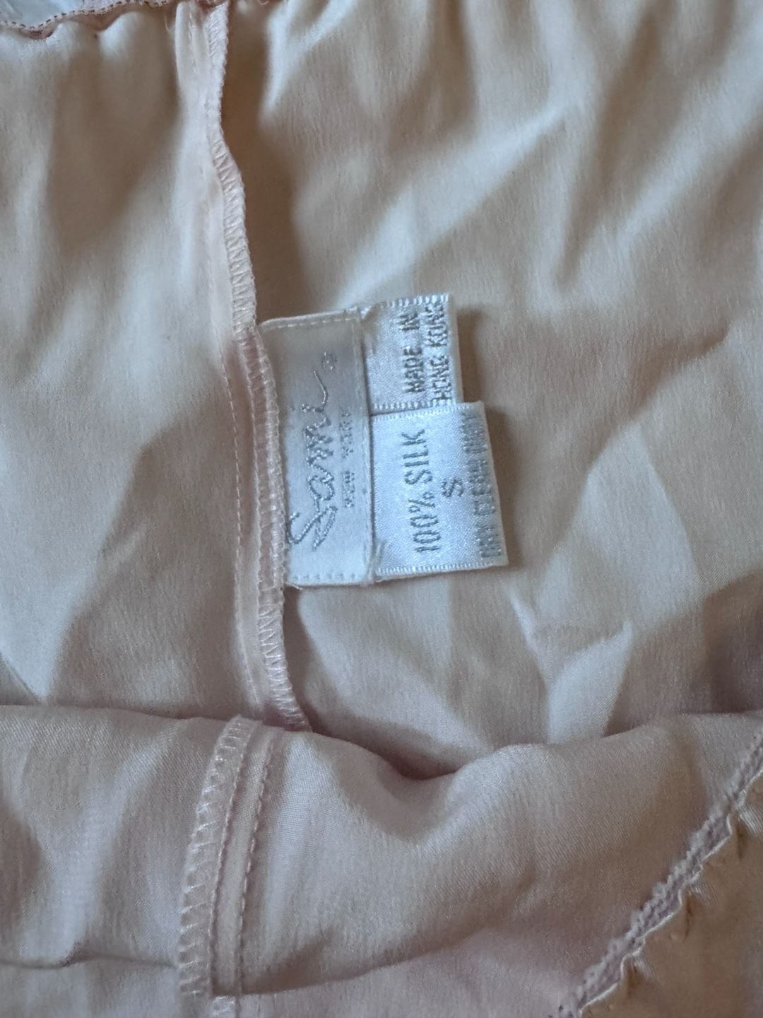 VINTAGE Sami New York 100% Silk Camisole Shorts Pajama Set Size S Pink 5